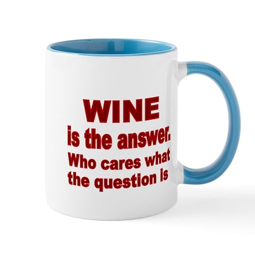 White/Blue Inside - Wine Is The Answer Mug