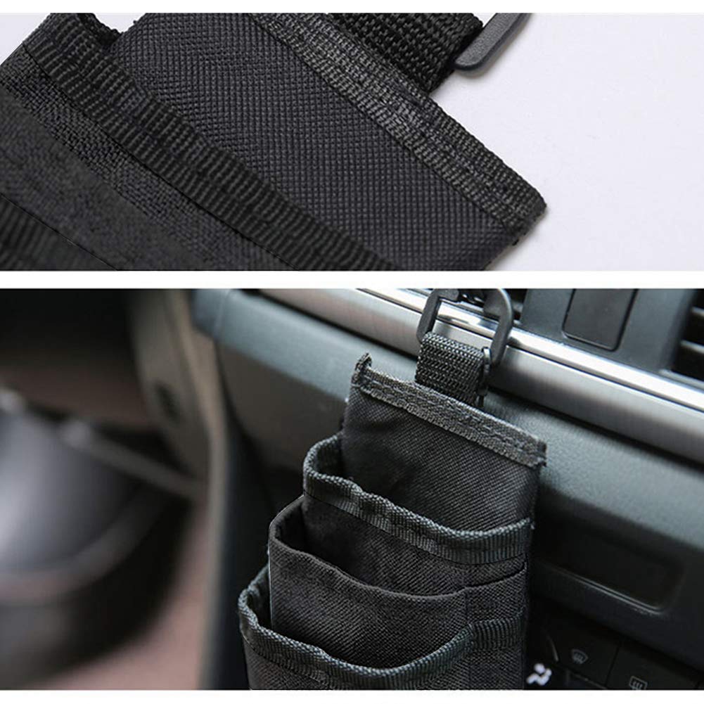 Car Air Vent Storage Organizer - Multifunctional Car Seat Pocket for Phone, Sunglasses, Coins & Pens | Black | Perfect for Road Trips & Daily Commutes