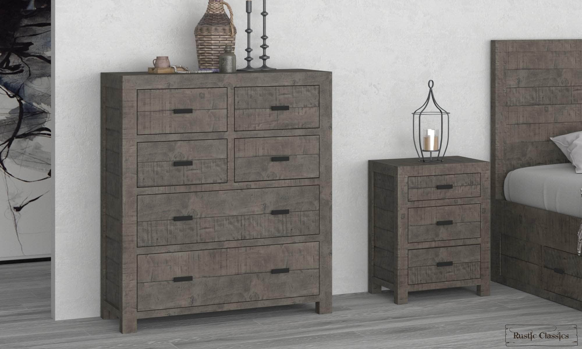 Whistler Reclaimed Wood 6-Drawer Dresser in Grey - Rustic Bedroom Storage Solution for Master Bedroom or Guest Room