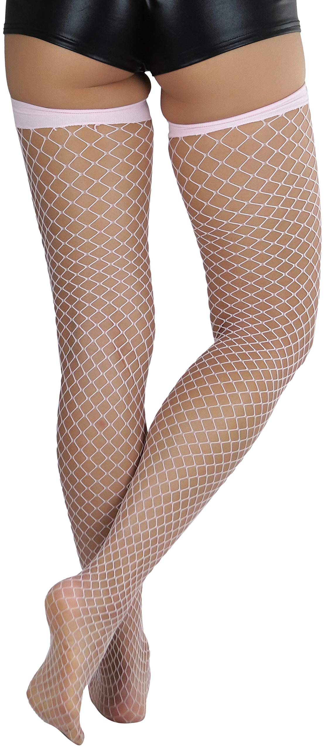 ToBeInStyle Women's Bright & Vibrant Fishnet Thigh High Stockings - Sexy Fashion Tights for Parties, Cosplay & Night Out Outfits