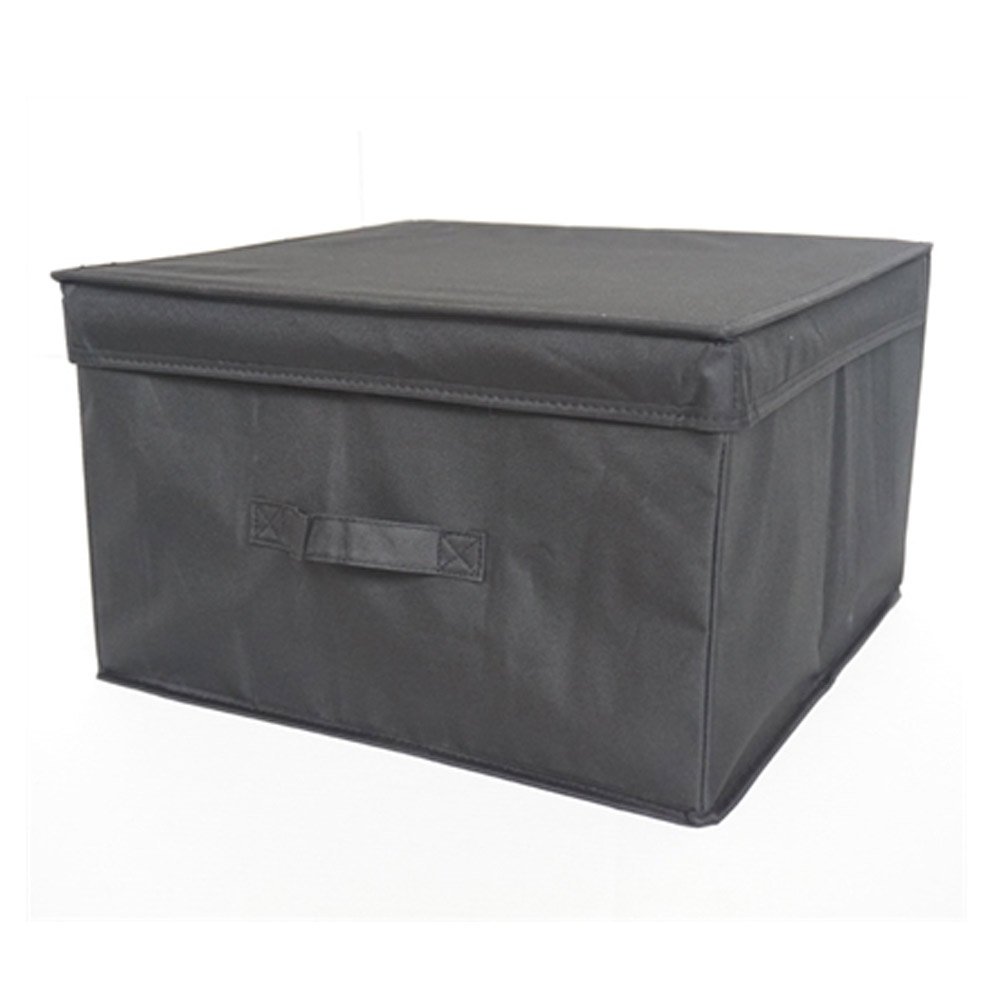 Large Plastic Storage Box with Lid - TUSK Heavy Duty Storage Container for Home, Office & Garage Organization - Black