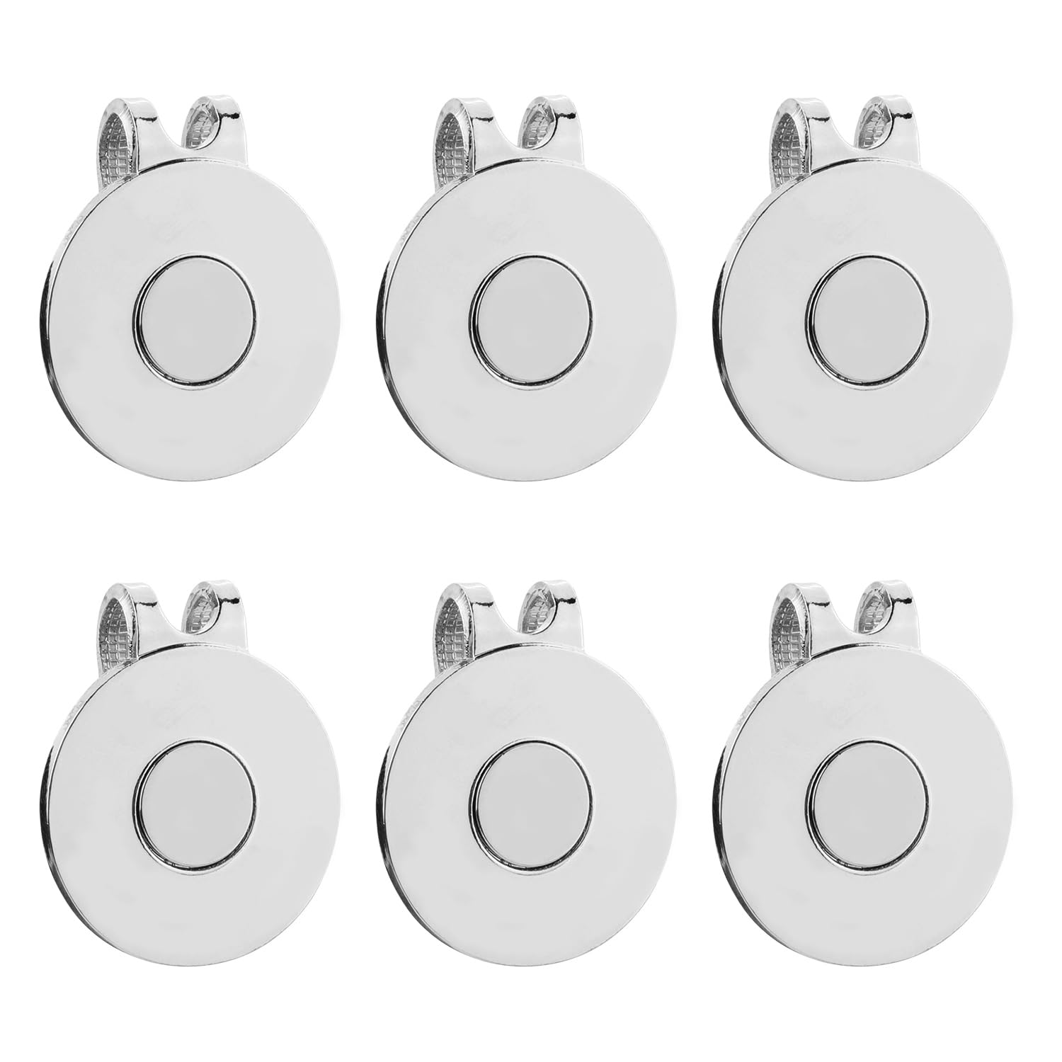 6pcs Magnetic Golf Ball Marker Hat Clips - Strong Metal Ball Marker Holder for Golf Hats, Caps, Pants, Gloves & Belts - Perfect Golf Accessories Gift for Men & Women - Ideal for Golf Tournaments & Practice Sessions