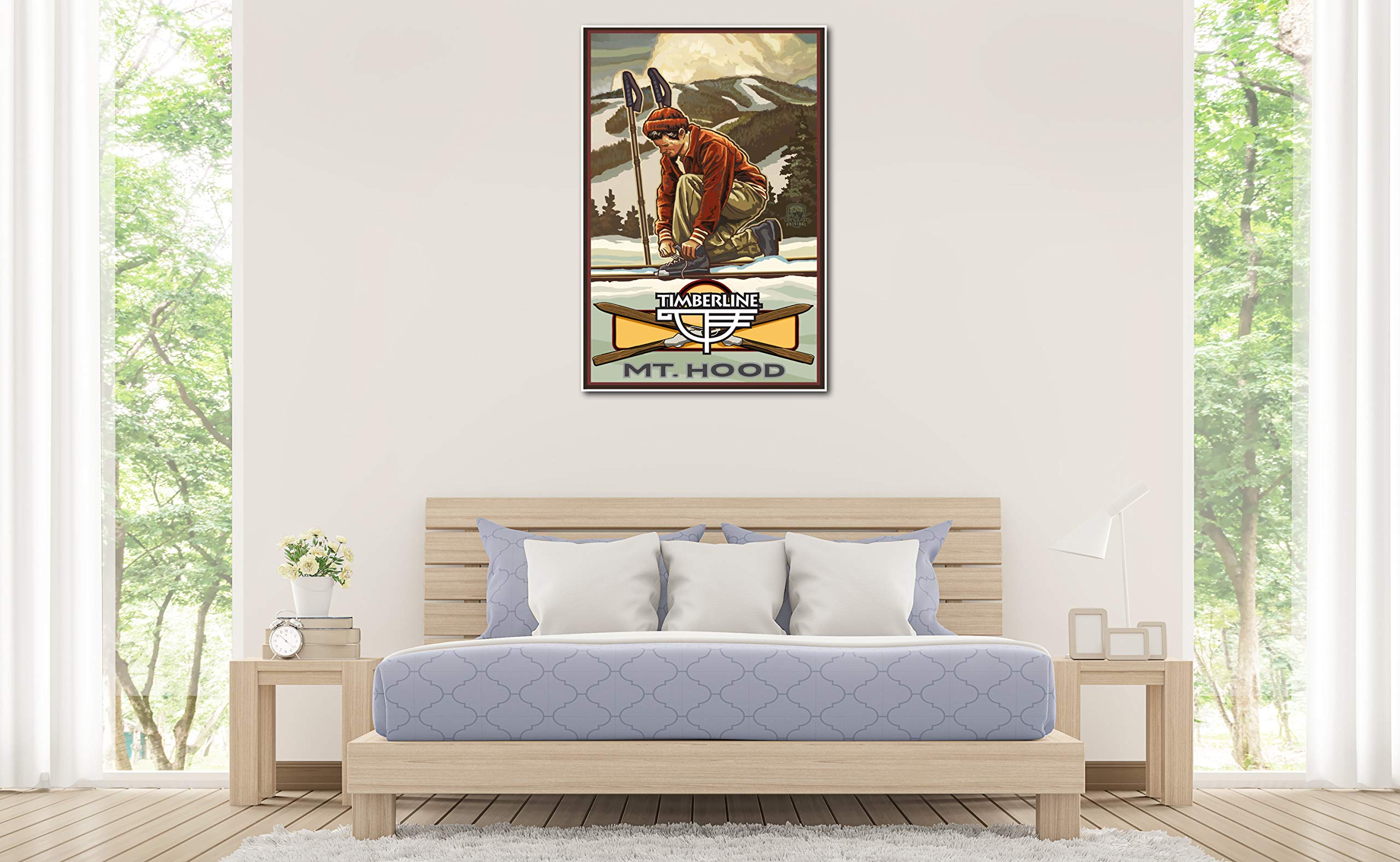 Timberline Oregon Classic Binding Skier Giclee Art Print Poster - 30