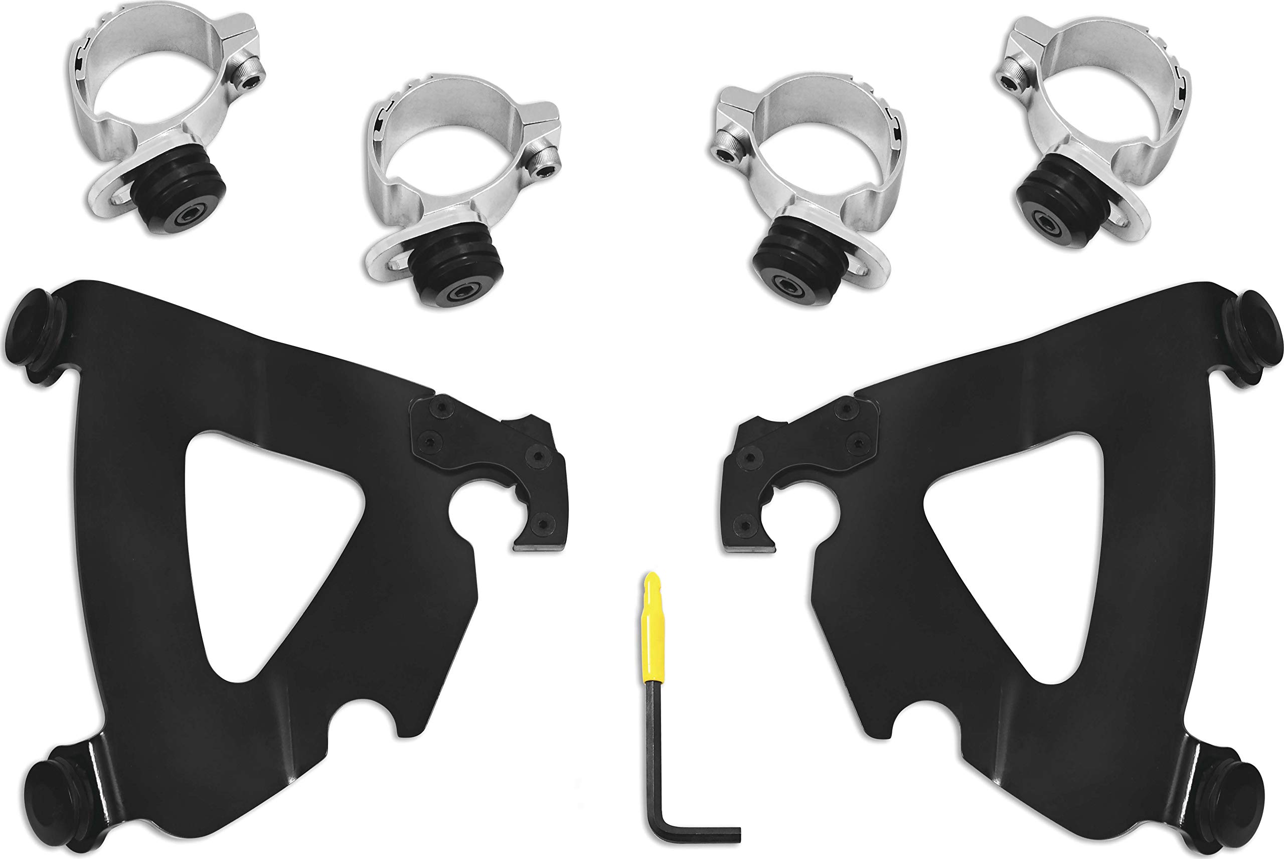 Memphis Shades Road Warrior Fairings Trigger-Lock Mounting Kits for Harley Davidson Softail Sport Glide FXD 1991-1995 - Black | Wind Protection & Style Upgrade for Cruiser Motorcycles
