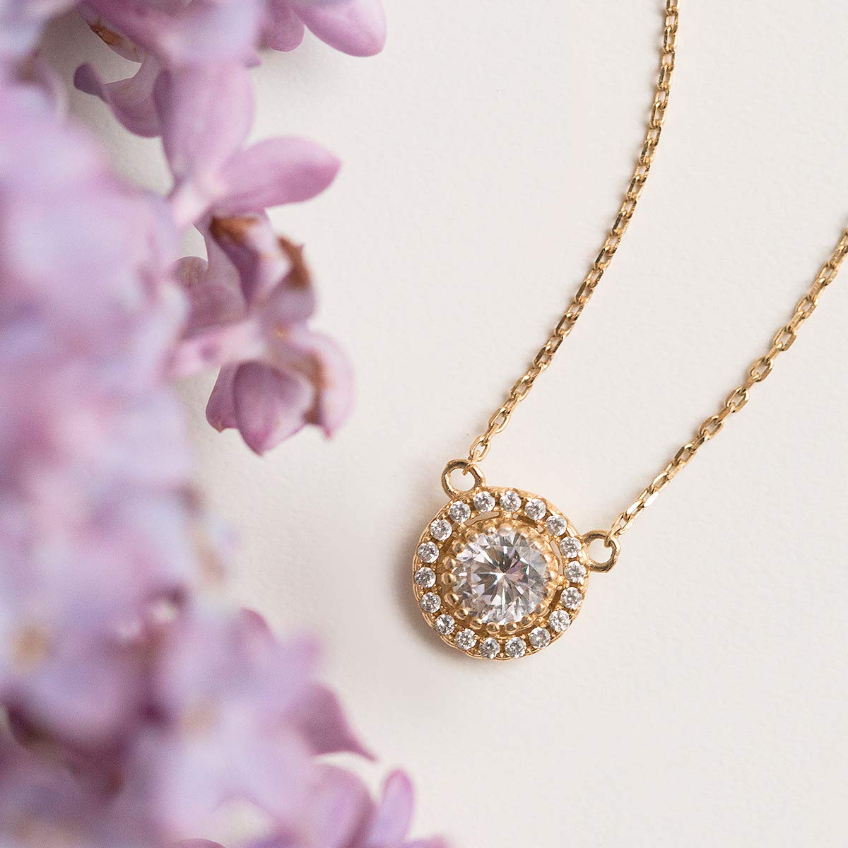 Petite CZ Disk Pendant Necklace for Sister - Gold, Rose Gold, Silver Options | Perfect Birthday, Anniversary, or Graduation Gift