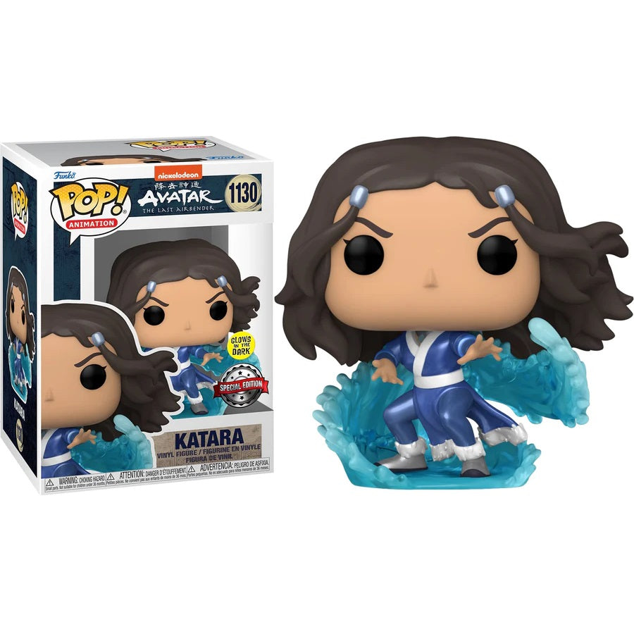 Avatar: The Last Airbender Katara Glow in The Dark Pop! Vinyl Figure #1130 - Collectible Gift for Fans, Anime Decor, Office Display
