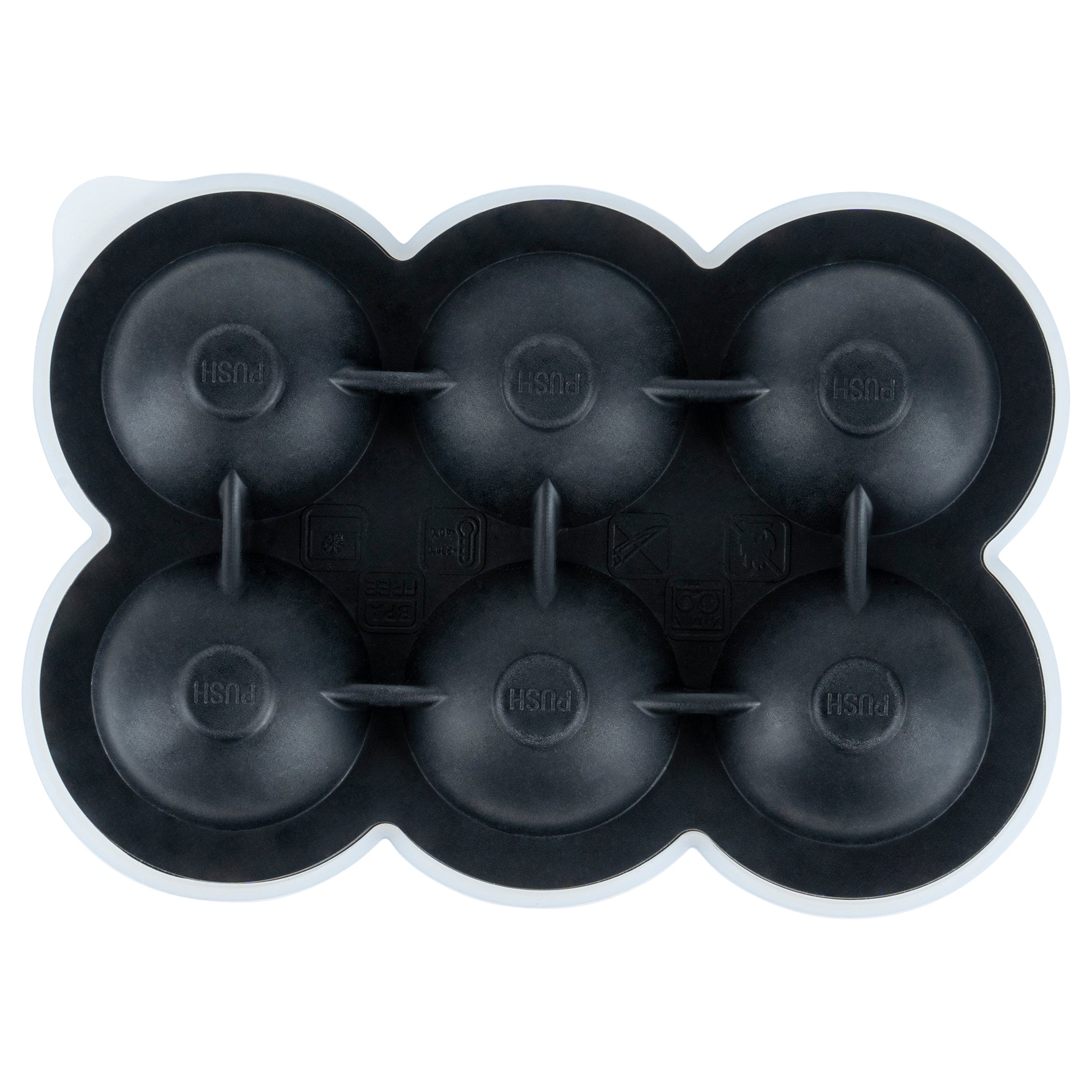Premium Black Silicone Ice Cube Tray - 1.75