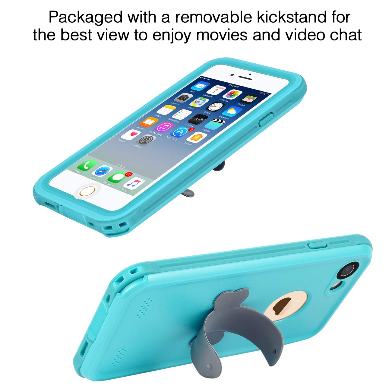 Waterproof Shockproof Dirtproof Snowproof Phone Case for iPhone 8/7 - Wireless Charging Compatible Full Protection Case (Blue) - Perfect for Outdoor Activities, Sports & Daily Use