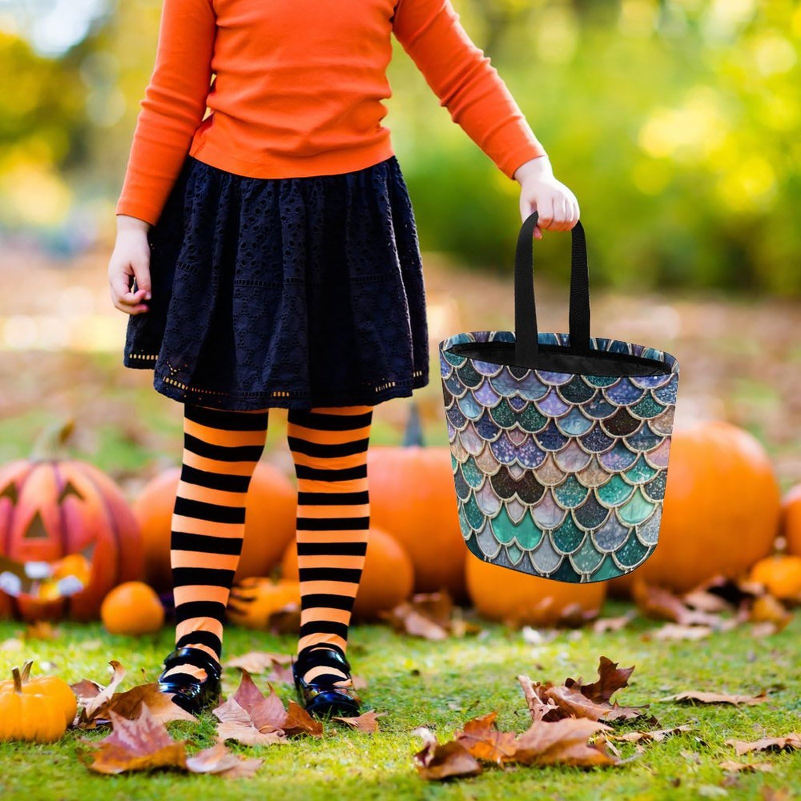 Halloween Candy Tote - Reusable Sugar Fruit Basket for Trick or Treat, Party Favors & Gourmet Snack Storage - Perfect for Halloween Parties, School Events & Holiday Treat Bags