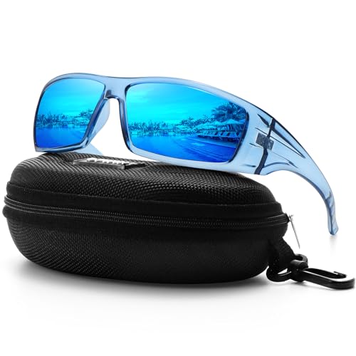 Clear Blue Frame/Blue Mirror Lens