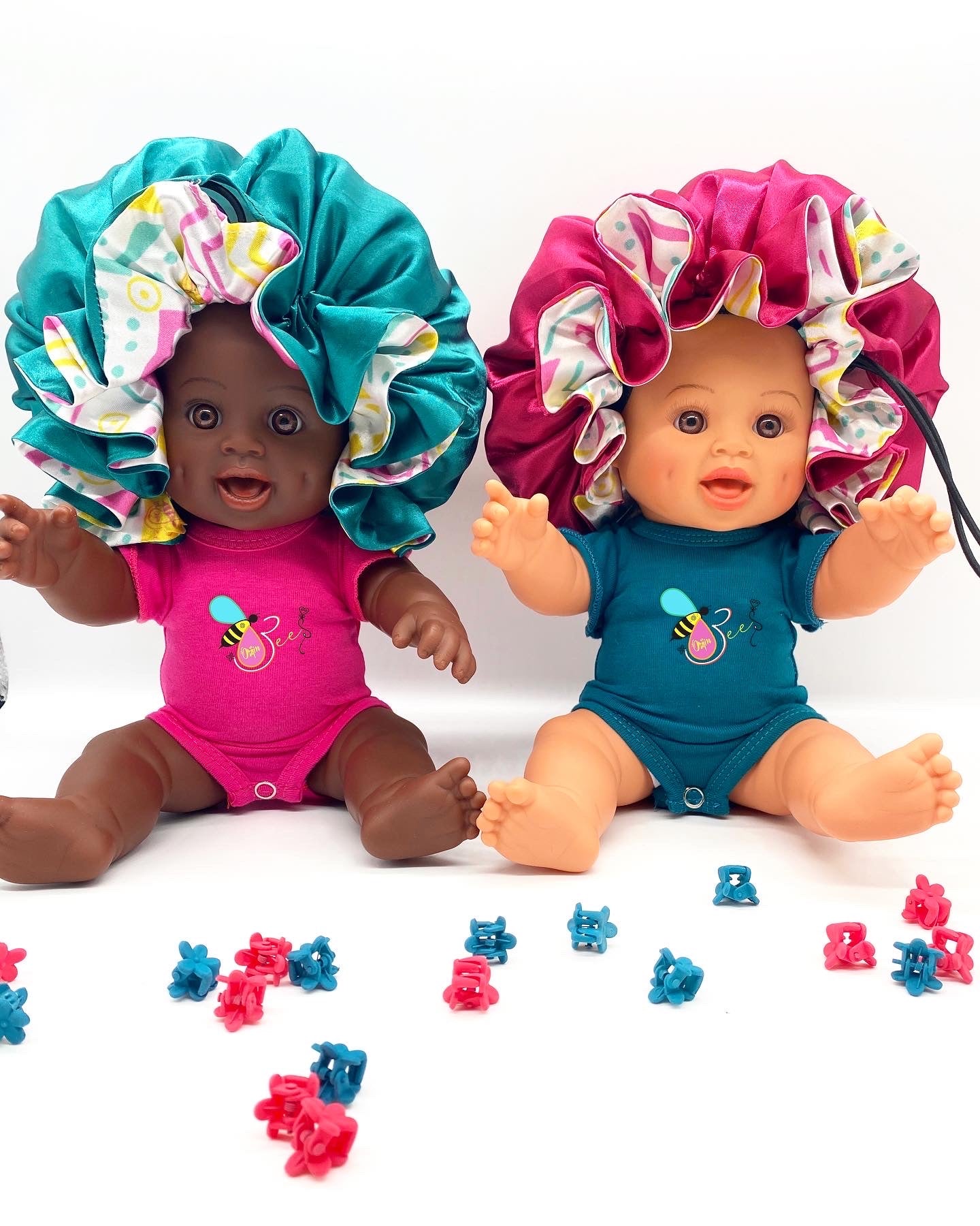 Bee-autiful Reversible Adjustable Satin Bonnet for Women - Single or Set of 2 - Silk Hair Wrap for Sleeping, Travel & Hair Protection
