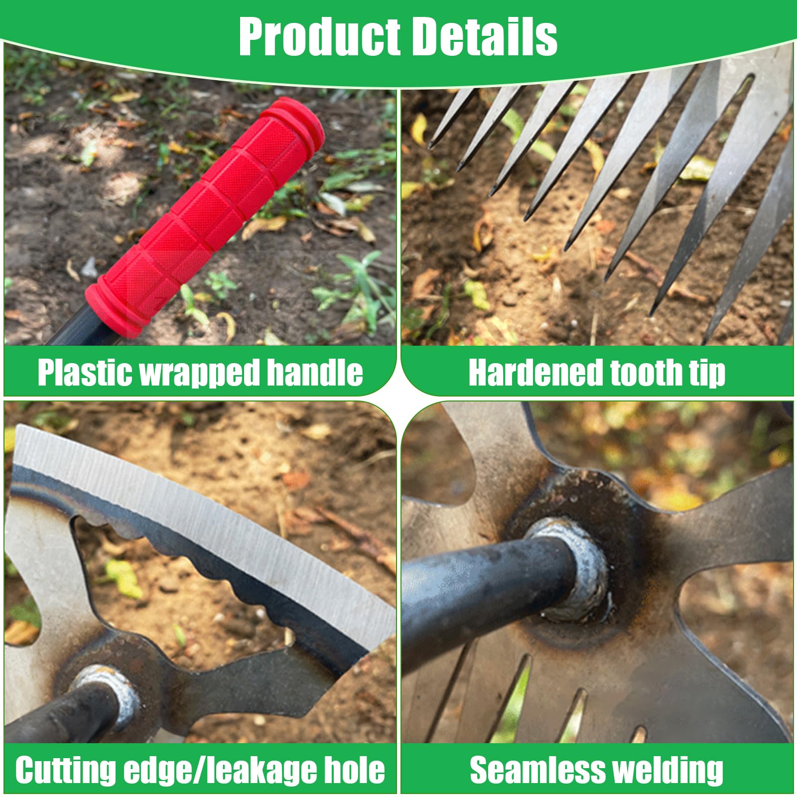5-Pack Manganese Steel Weeding Tool - Durable M-Shape Weed Puller for Garden & Farm, Portable Uprooting Shovel for Backyard, Vegetable Planting & Soil Loosening | Ideal for Home Gardening, Landscaping & Agriculture