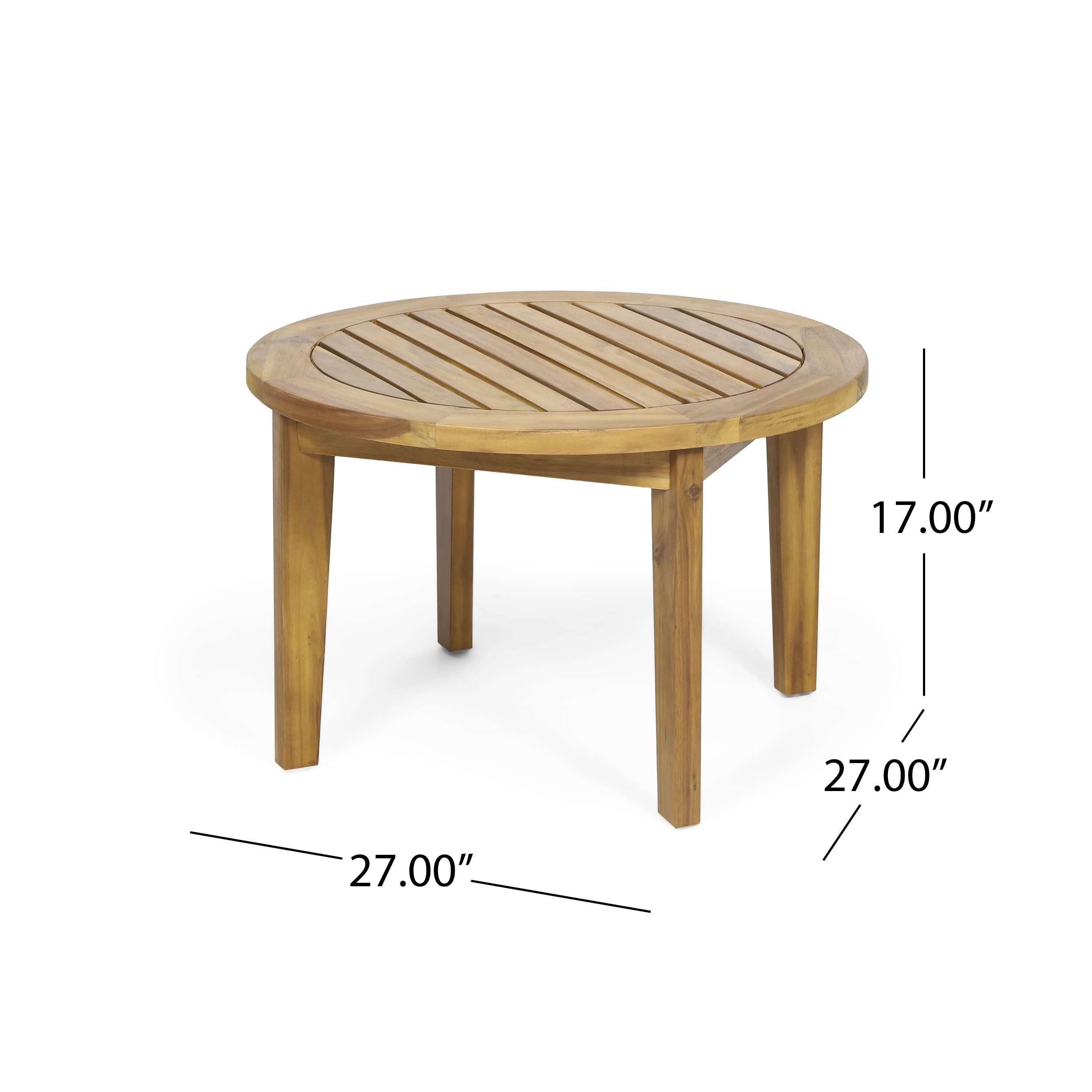 Christopher Knight Home 318121 Solano Teak Coffee Table - Modern Living Room Furniture for Small Spaces, Home Decor & Entertainment Areas