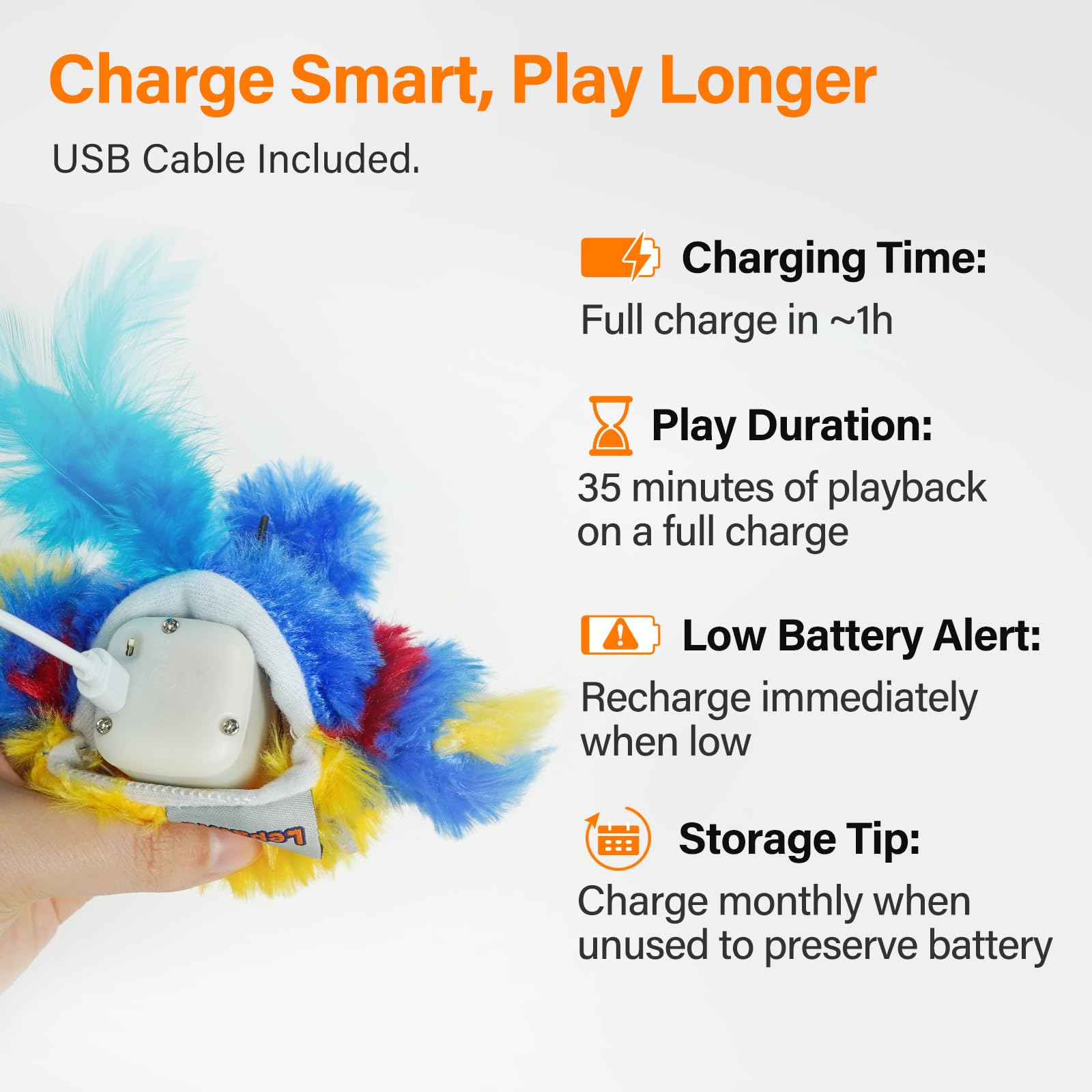 Interactive Flapping Bird Cat Toy with Chirping Sound & Catnip - Rechargeable, Touch-Activated Electric Toy for Indoor Cats - Perfect for Playtime & Exercise (Blue)