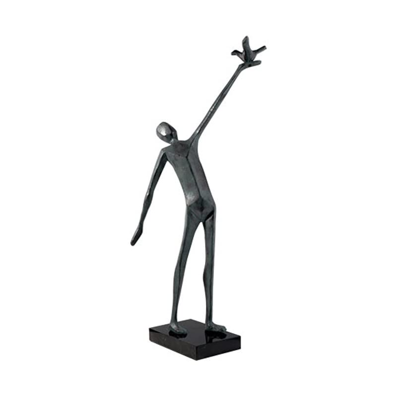 TOMYEUS Chinese Minimalist Statue Sculpture - Modern Free Figure Table Decor for Office, Living Room, Study & Home | Elegant Desktop Art Ornament for Zen Spaces, Bookshelves & Meditation Areas