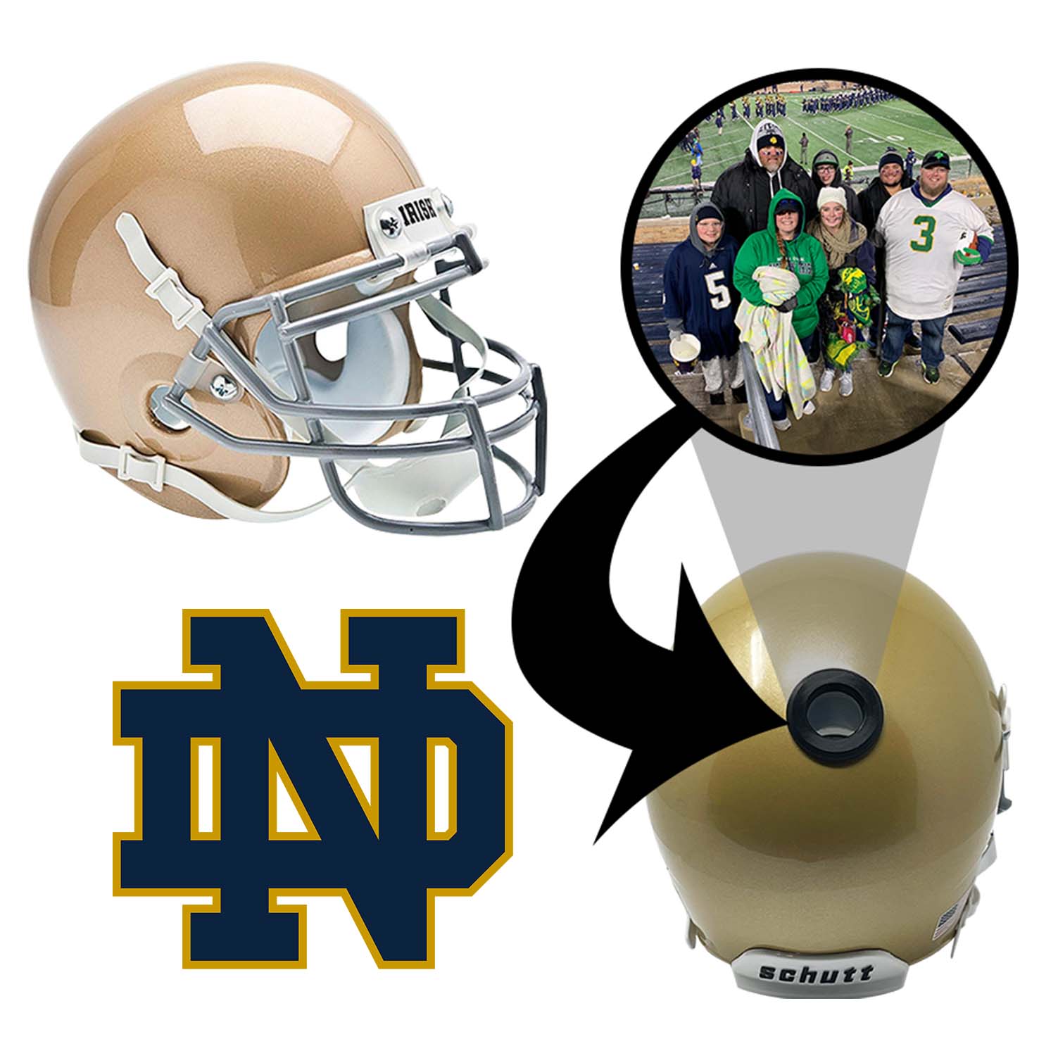 Notre Dame Fighting Irish College Football Mini Helmet Collectible - FANZ Collectibles with Display Stand | Perfect for Sports Fans, Memorabilia Collectors & Game Room Decor