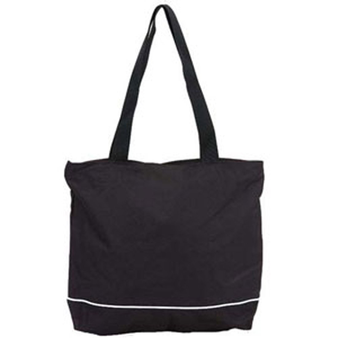 Stylish Zippered Shoulder Tote Bag - Reusable Grocery Shopping Bag & Multipurpose Carryall (Black) - Perfect for Work, Travel & Daily Errands