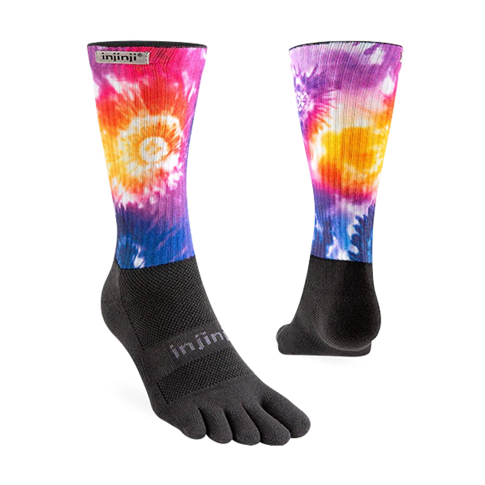 Women's Injinji Trail Spectrum Midweight Crew Socks - Toe Socks for Hiking, Running & Outdoor Activities - Breathable & Cushioned Performance Socks for Trail Runners & Athletes