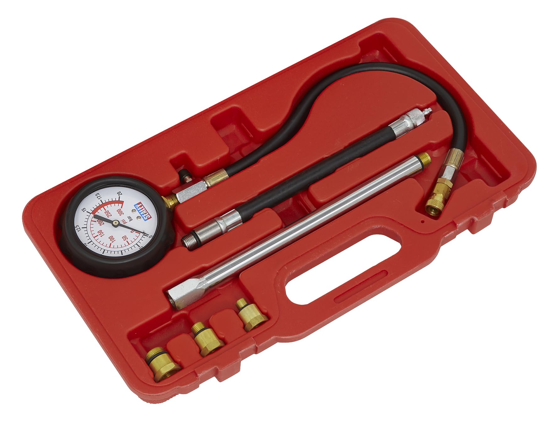 Premium 6-Piece Petrol Engine Compression Tester Kit - Accurate Cylinder Pressure Measurement for Cars, Motorcycles & Small Engines (DIY Auto Repair & Maintenance Tool)
