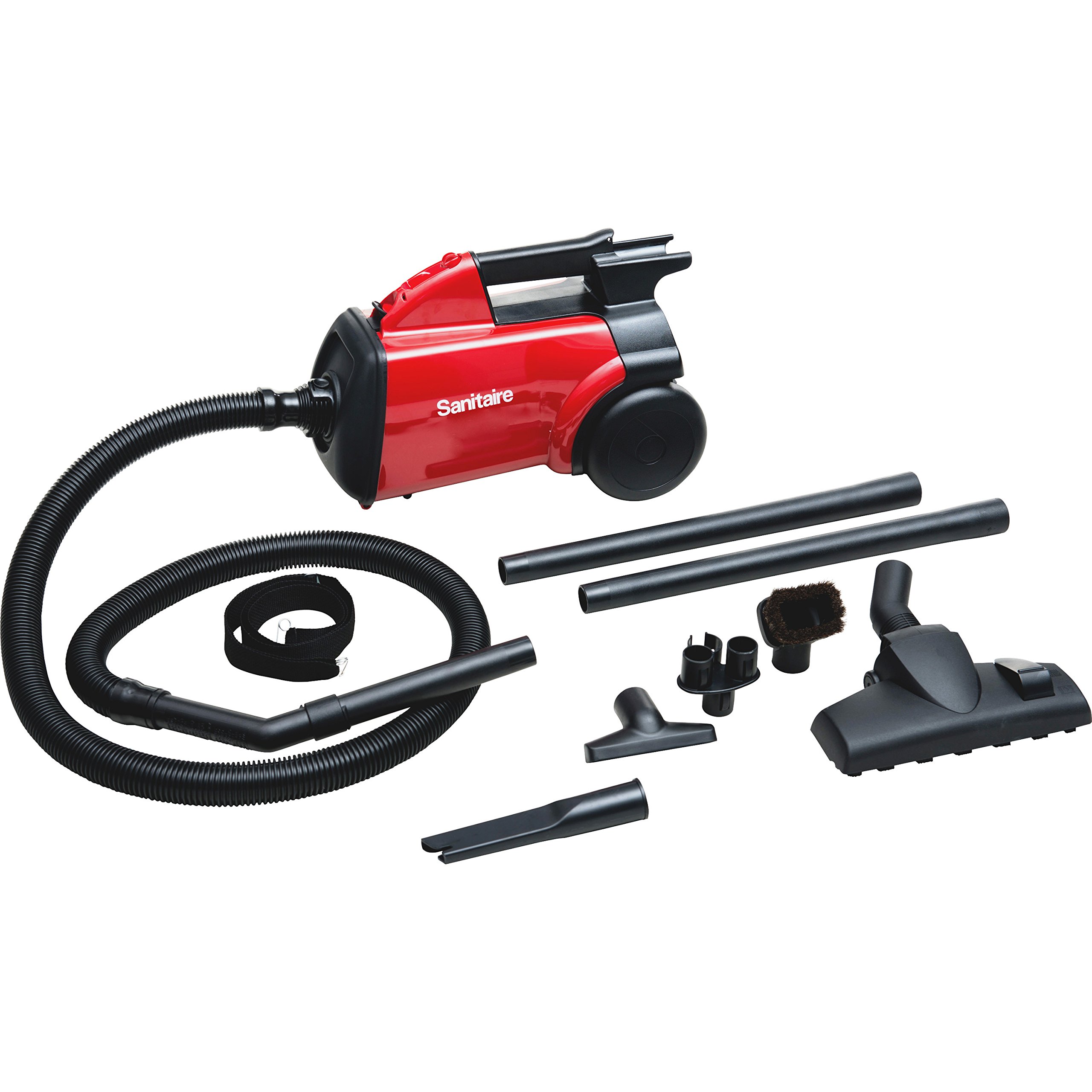Sanitaire SC3683B Commercial Canister Vacuum Cleaner - Powerful 12 Amp Motor, HEPA Filtration, Durable Red Design for Office, Hotel & Restaurant Cleaning