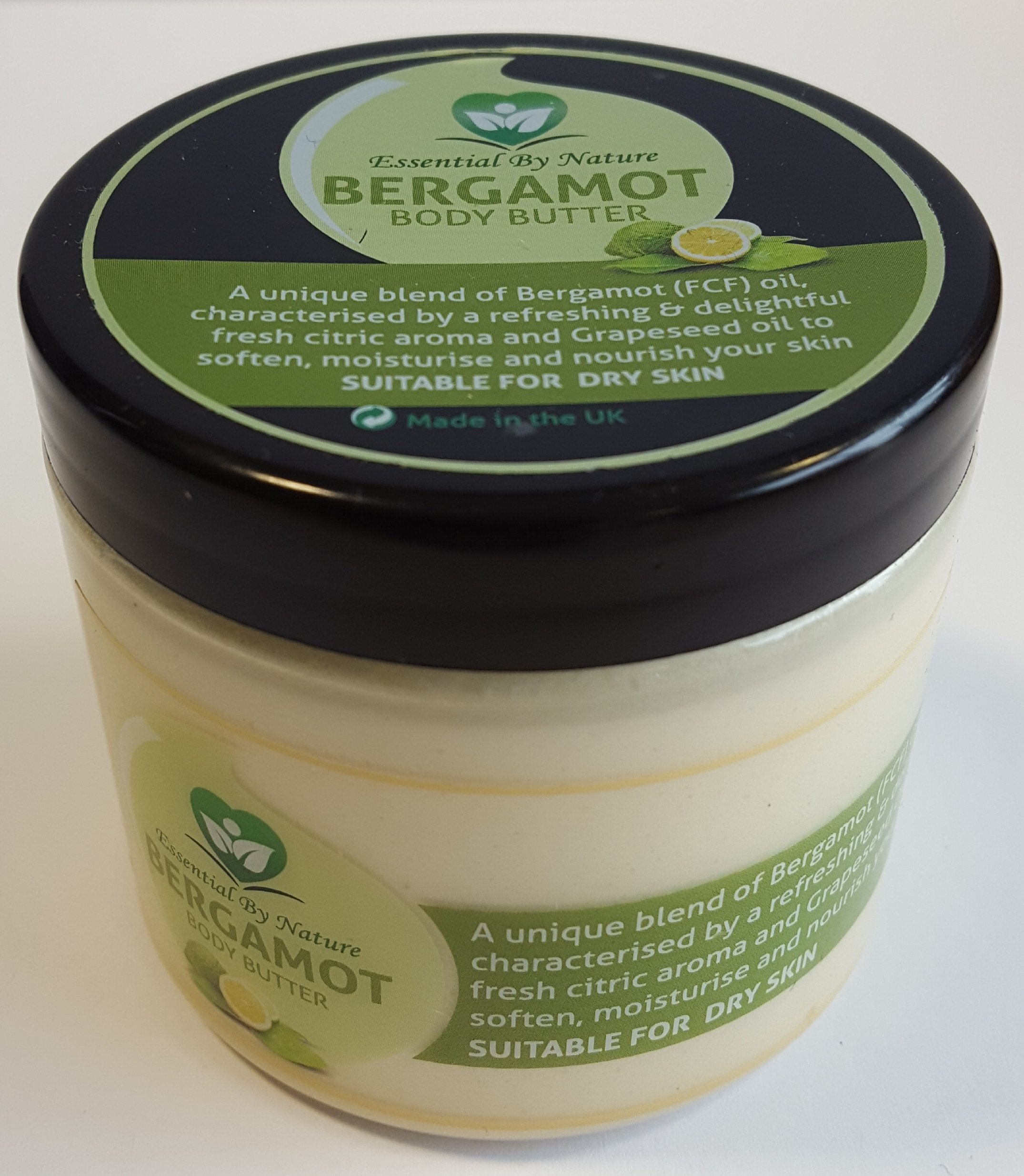 Essential By Nature Bergamot Body Butter 200ml - Ultra Moisturizing & Nourishing Cream for Dry Skin - Perfect for Daily Hydration & Spa Nights