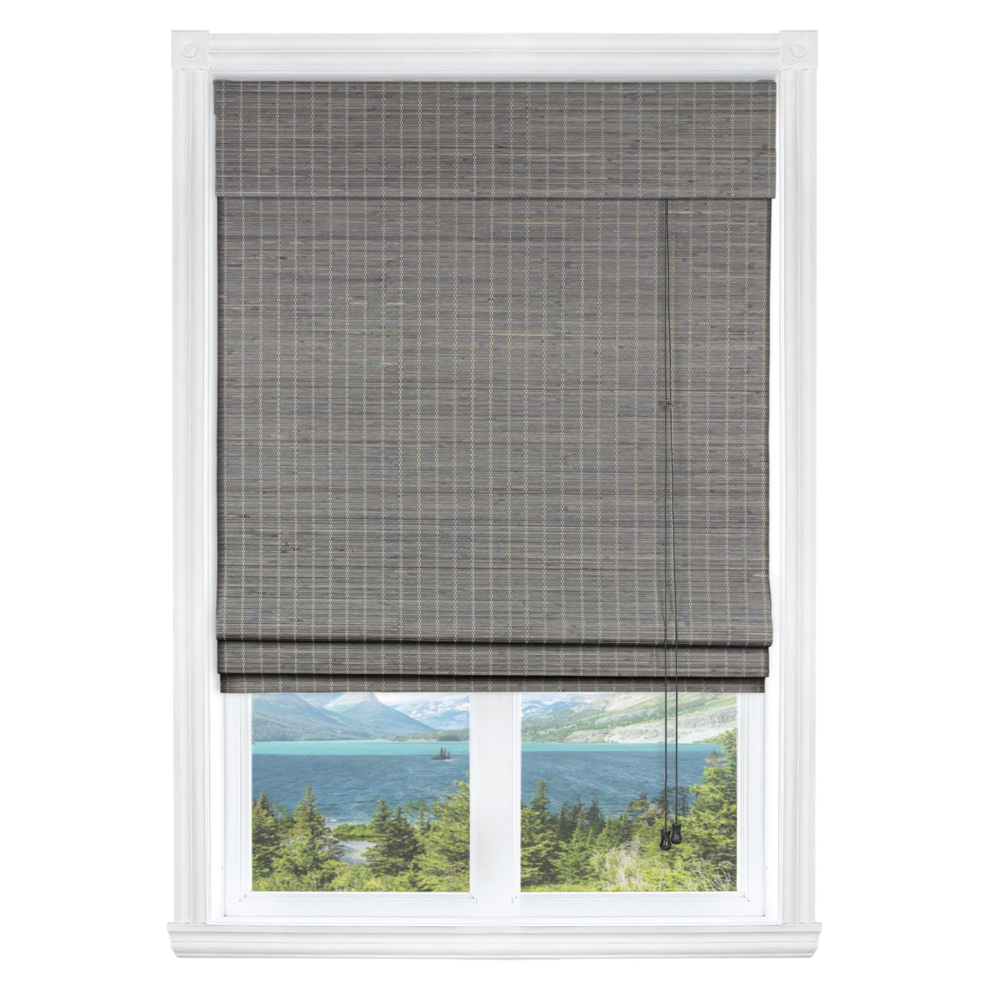 Calyx Interiors Privacy Grey Wash Bamboo Room Divider Screen - 40