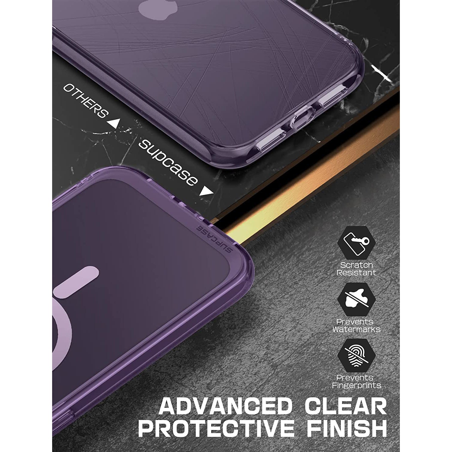 iPhone 14 Pro Max 6.7 Inch Unicorn Beetle MAG Slim Clear MagSafe Case - Purple Fog | Shockproof Protective Cover with Magnetic Alignment for Wireless Charging | Perfect for Work, Travel & Outdoor Activities