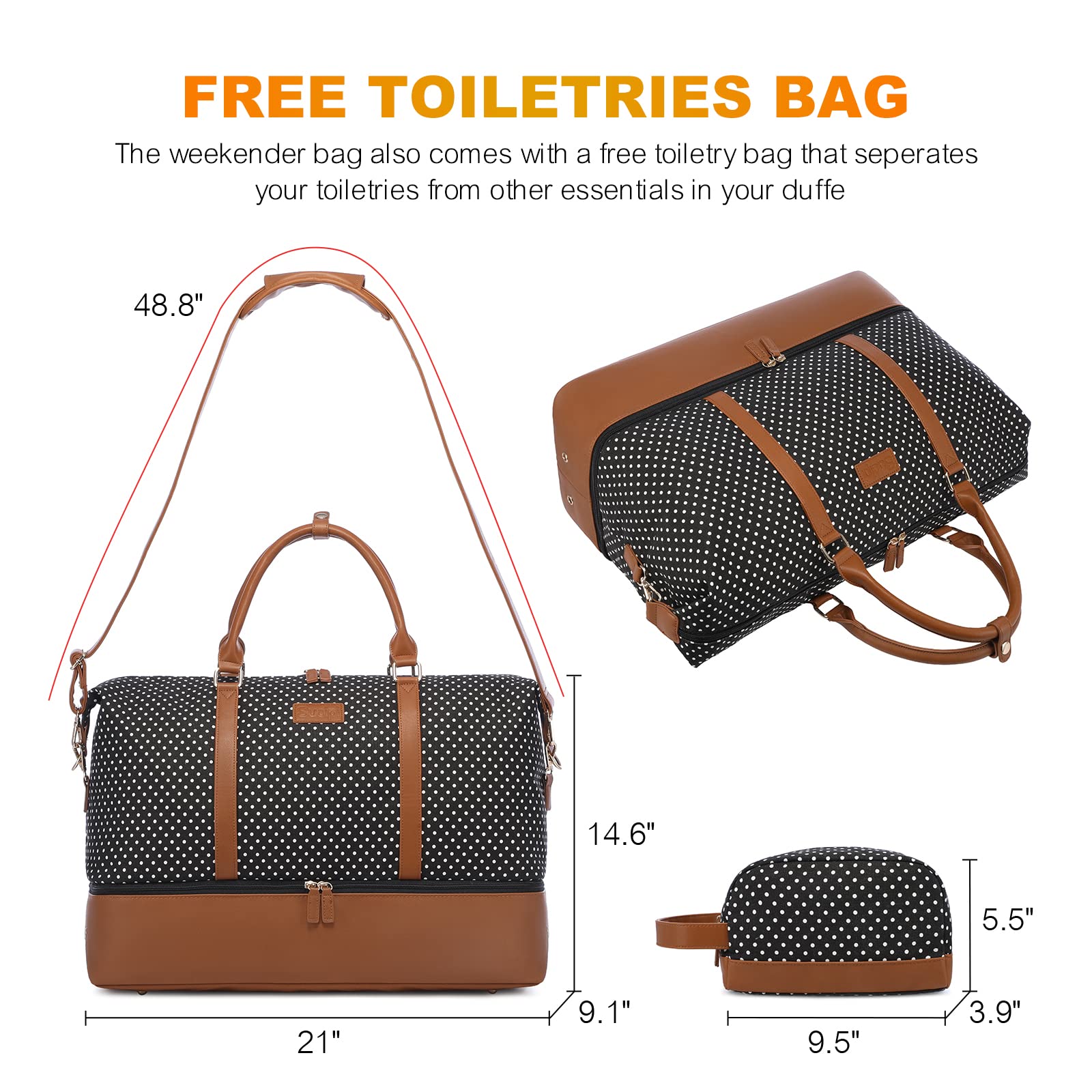 Stylish Canvas Weekender Bag for Women - Spacious Travel Duffle with Shoe Compartment & Toiletry Pouch - Perfect Carry-On Gym Bag for Weekend Getaways, Hospital Visits, and Labor Delivery | Ideal for Travel, Workouts, and Overnight Stays