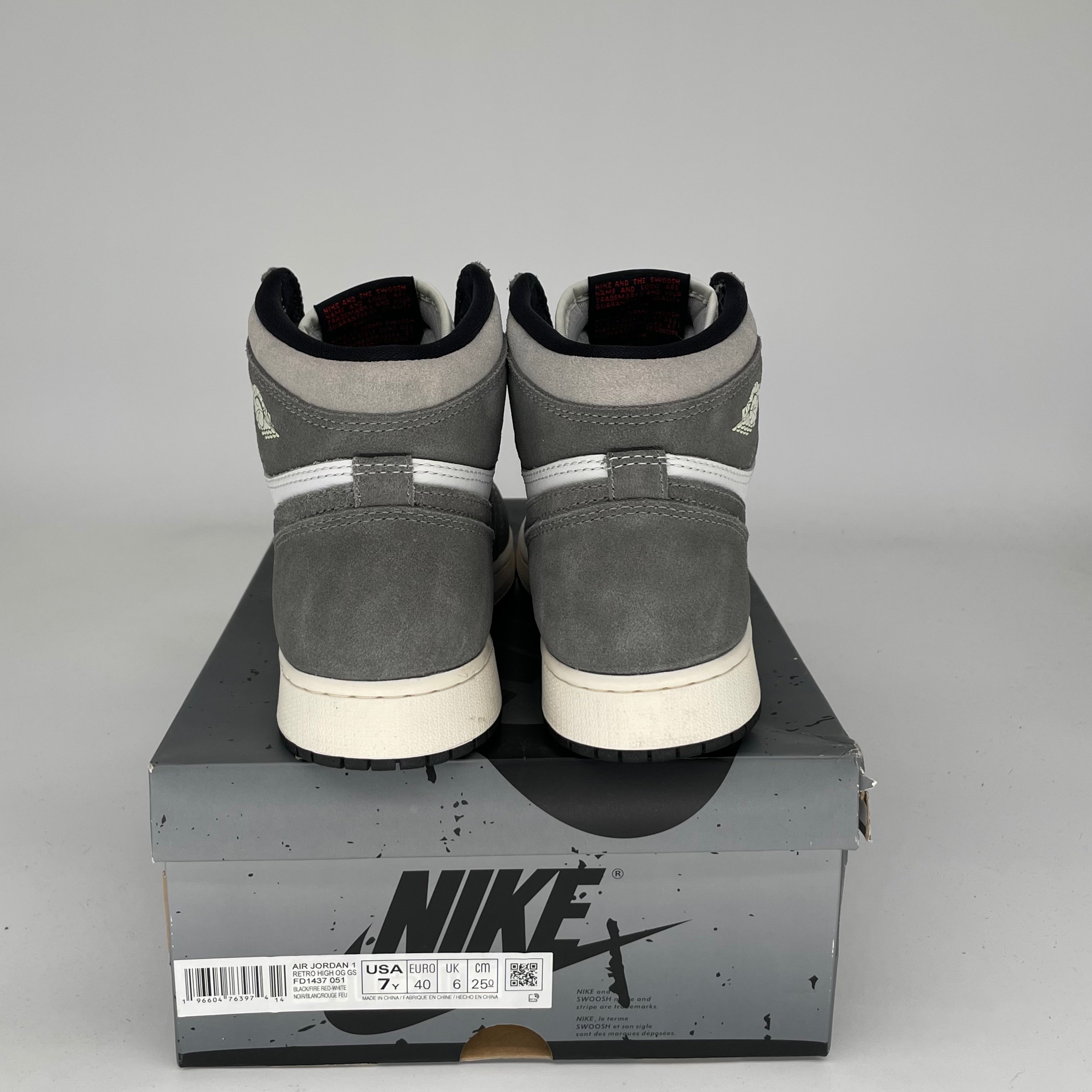 **Air Jordan 1 Washed Black Sneakers - Size 7Y (FD1437-051) - Men's & Kids' Basketball Shoes for Casual Wear & Street Style**