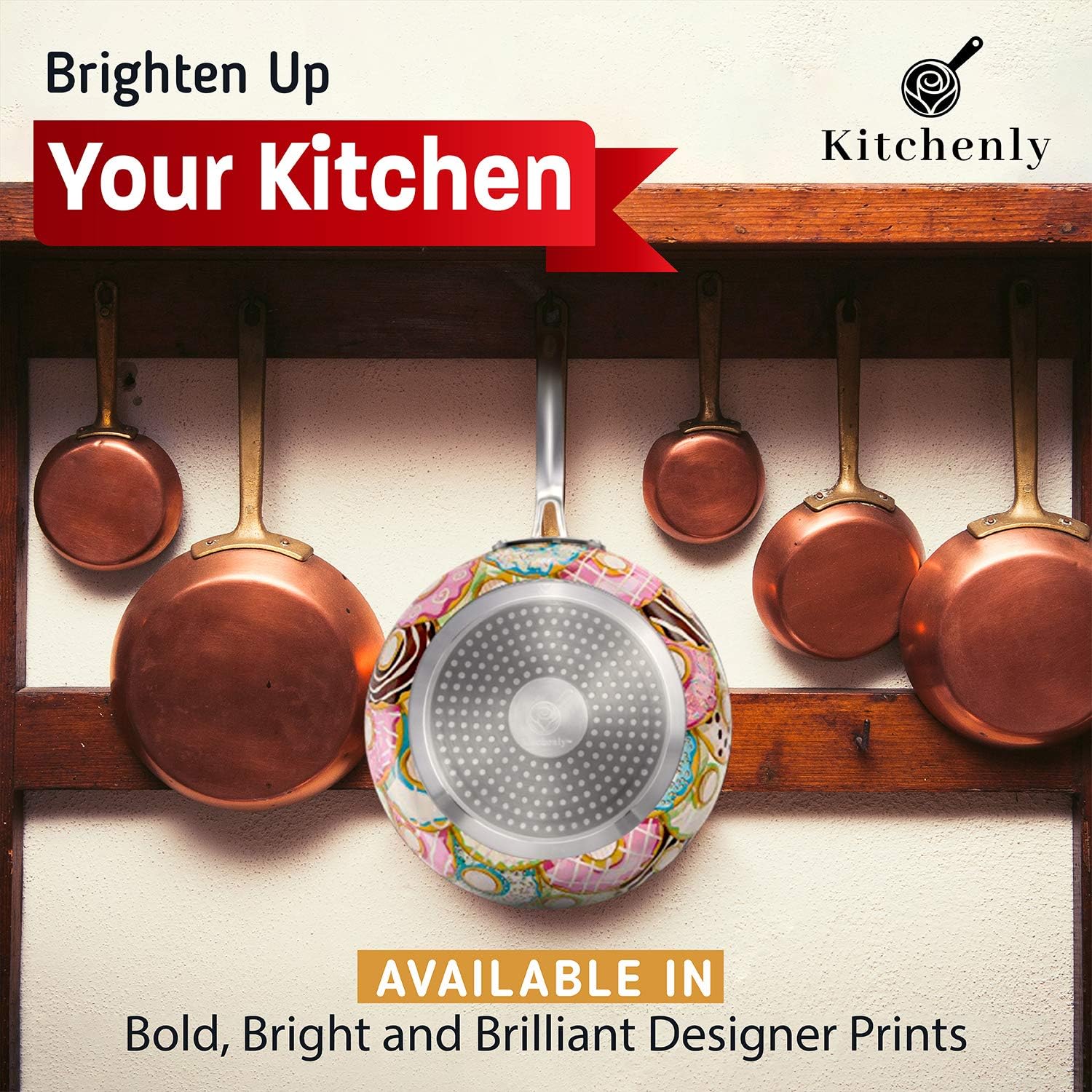 KITCHENLY™ 11 Inch Nonstick Deep Frying Pan with Lid - Stone Coated Cookware for Gas, Electric & Induction Stoves - Oven Safe - Perfect for Sautéing, Frying & Cooking Eggs
