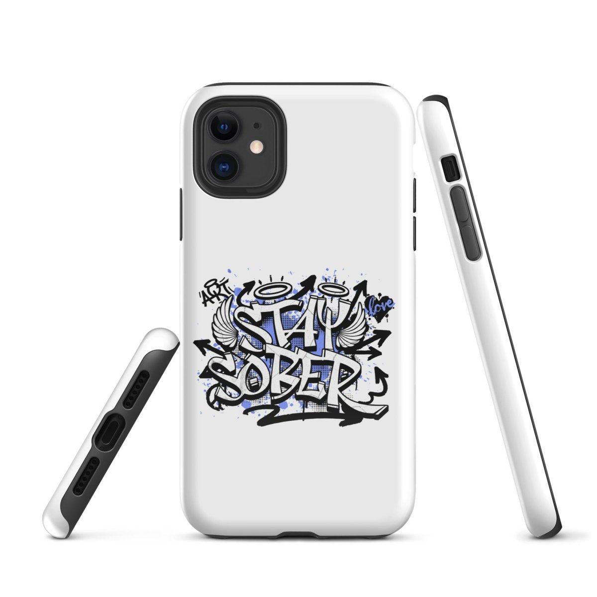 Stay Sober Graffiti Design iPhone Case - Trendy Protective Cover for iPhone 13/14/15 Pro Max - Perfect for Nightlife, Concerts & Urban Lifestyle