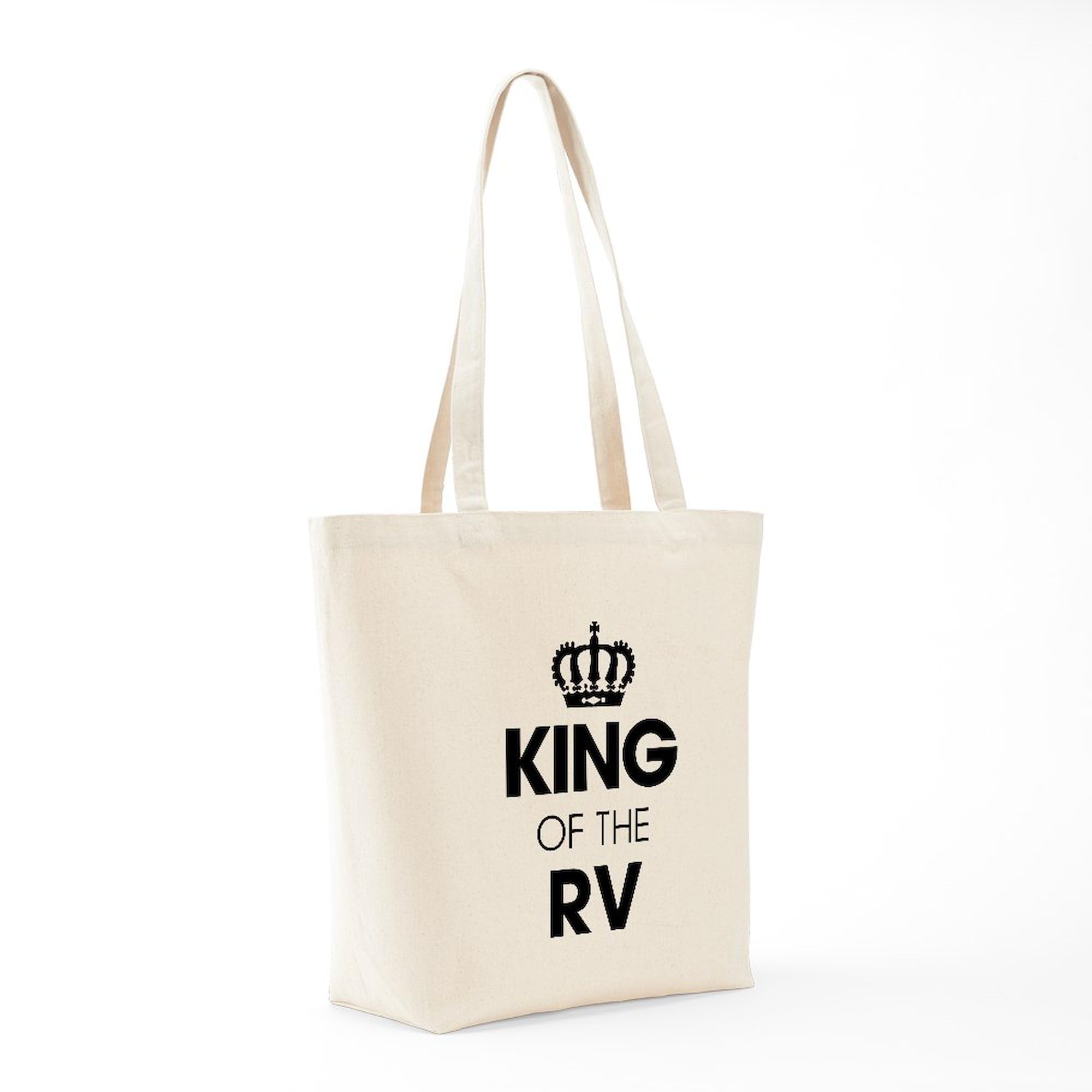 King Of The RV Natural Canvas Tote Bag - Eco-Friendly Reusable Shopping Bag for Groceries, Beach & Camping Trips