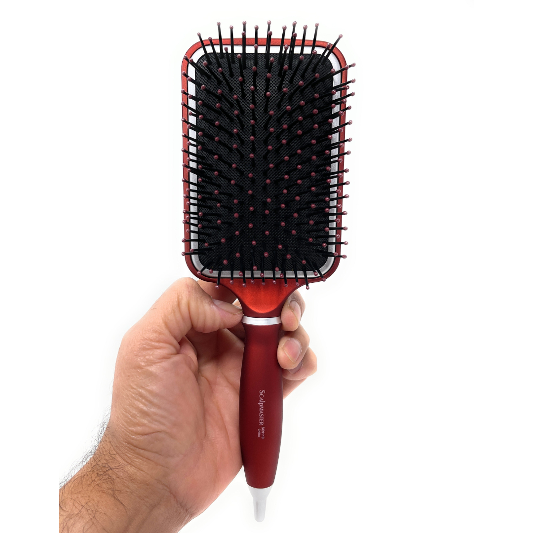 Scalpmaster 13 Row Ball Tip Cushion Paddle Hair Brush for Detangling & Styling - Gentle Scalp Massage for Wet & Dry Hair - Perfect for Home & Salon Use