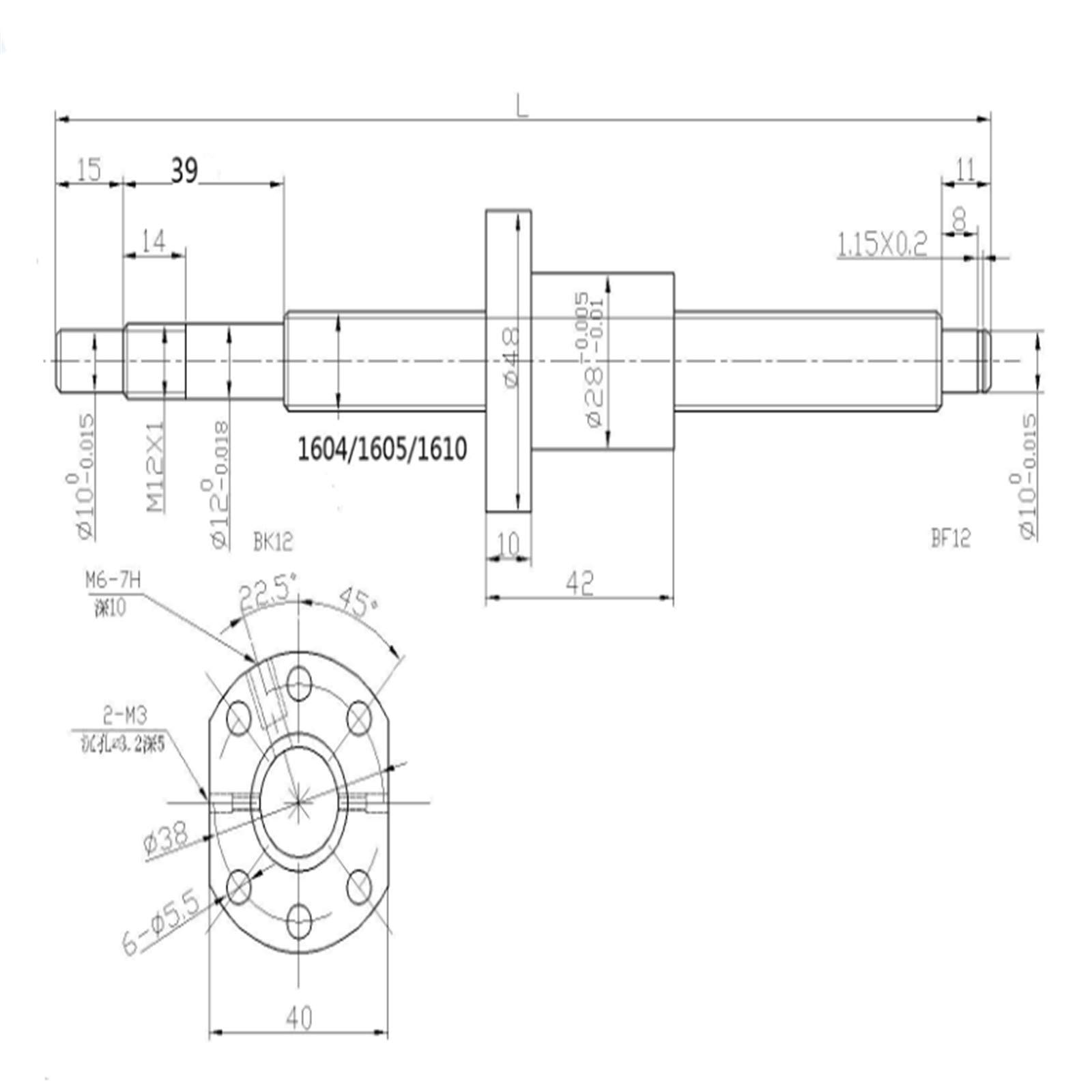 High Precision RM1605 Ball Screw & SBR20 Linear Rail Kit (400mm/1000mm/1500mm) with SBR20UU Block, Nut Housing, Coupling - BK/BF12 Support for CNC Machines, 3D Printers & DIY Projects | Perfect for CNC Router Upgrades, 3D Printer Modifications & Industrial Automation