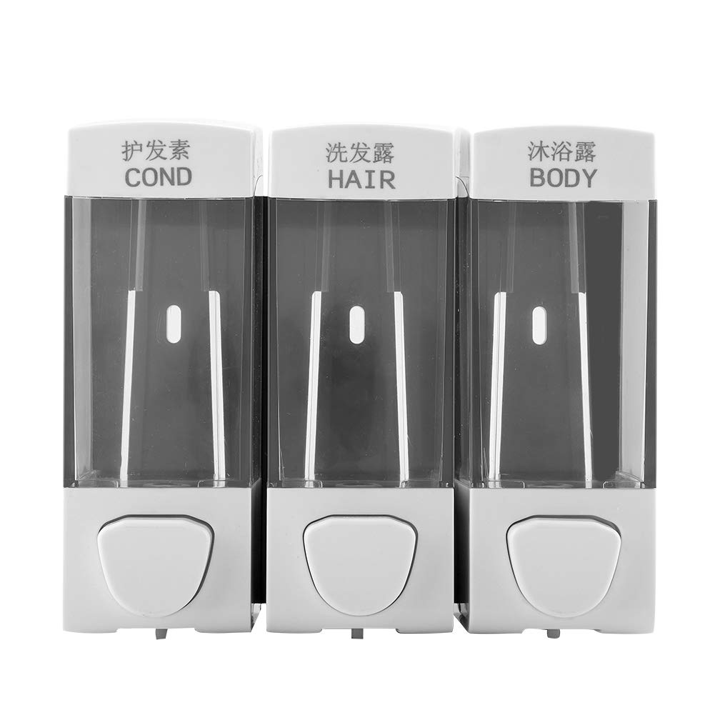 3-Chamber Wall Mounted Shampoo Dispenser - Liquid Soap & Lotion Dispenser for Bathroom, Kitchen, Hotel & Restaurant Use - Perfect for Showers, Sinks and Countertop Organization