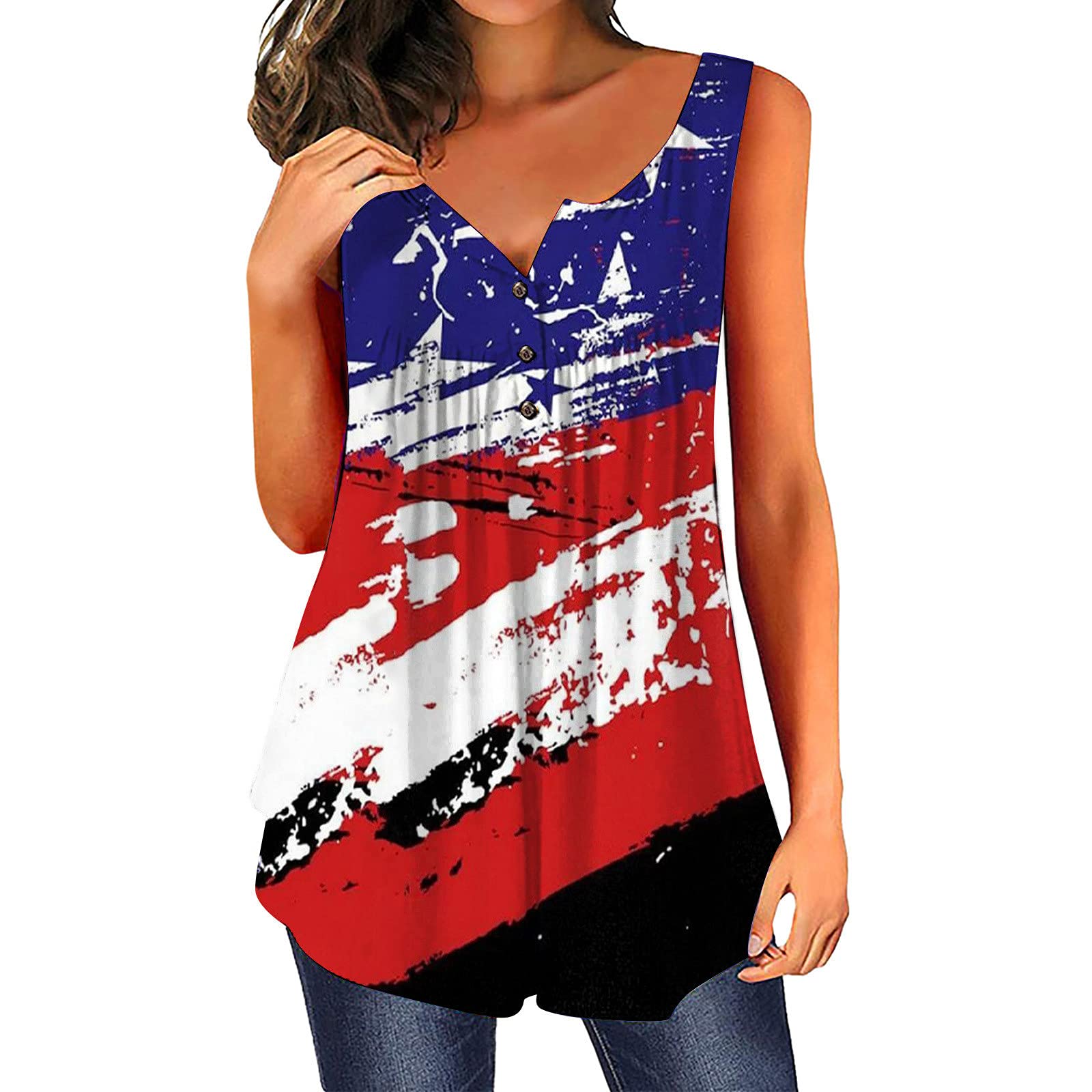 Funny 4th of July Tops for Women - Patriotic American Flag Shirts - Cute Independence Day Outfits - Perfect for BBQ Parties & Fireworks Celebrations