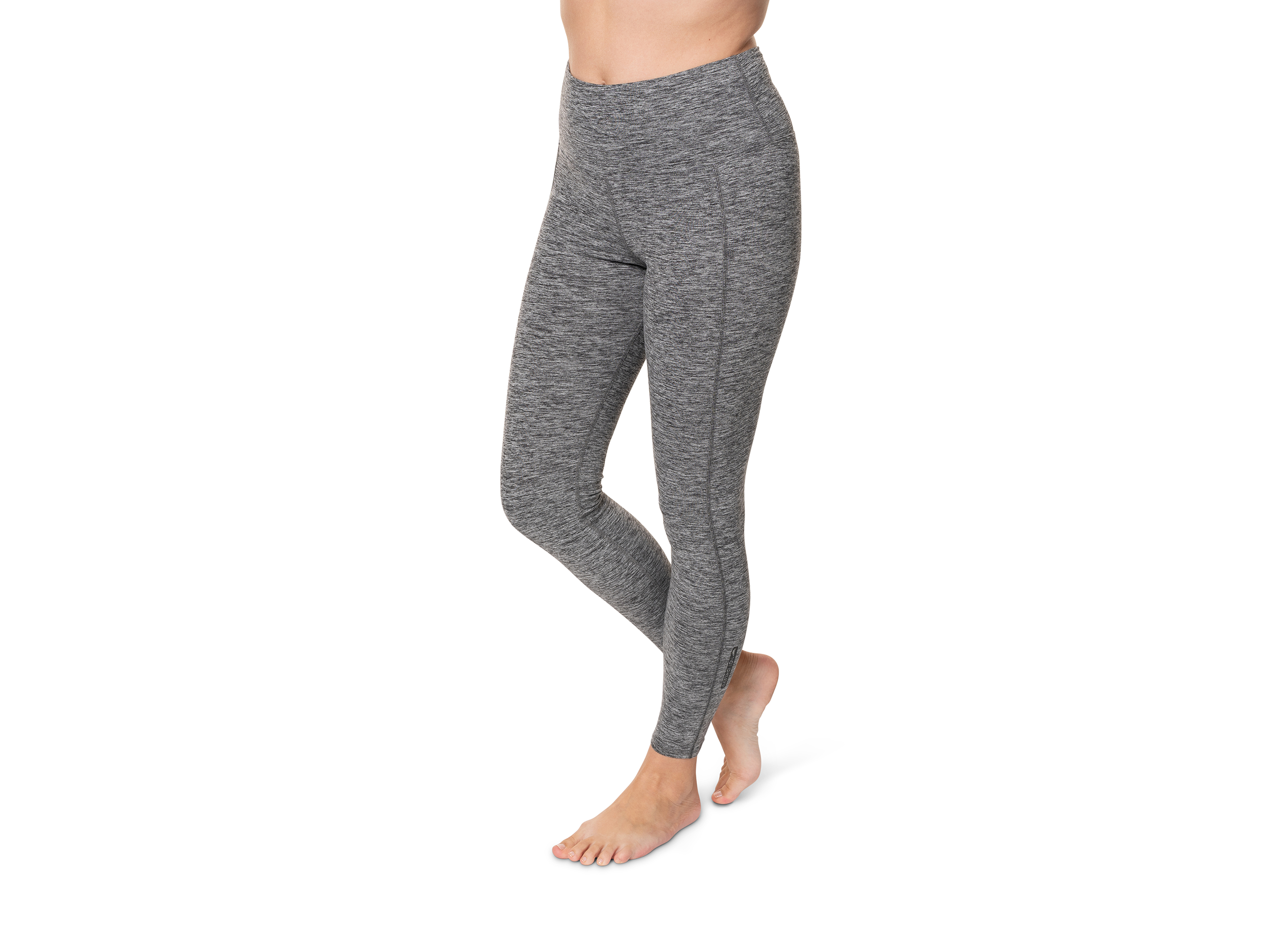 Women's ClimaTek Performance Running Tights - Grey Heather - Moisture-Wicking & Breathable Workout Leggings for Yoga, Gym & Outdoor Activities