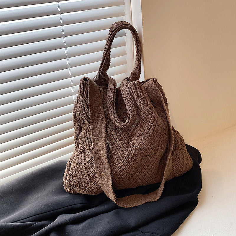 Stylish Japanese & Korean Wool Knitted Handbags for Women - Perfect for Work, Travel and Everyday Use