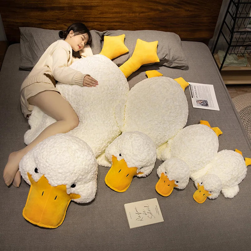 55/70/120CM Big Stuffed Animal Duck Plush Toy - Soft Duck Pillow for Sleeping, Cushion & Decor - Perfect Valentine's Day & Birthday Gift for Kids & Adults - Ideal for Nursery, Bedroom & Lounge Decor