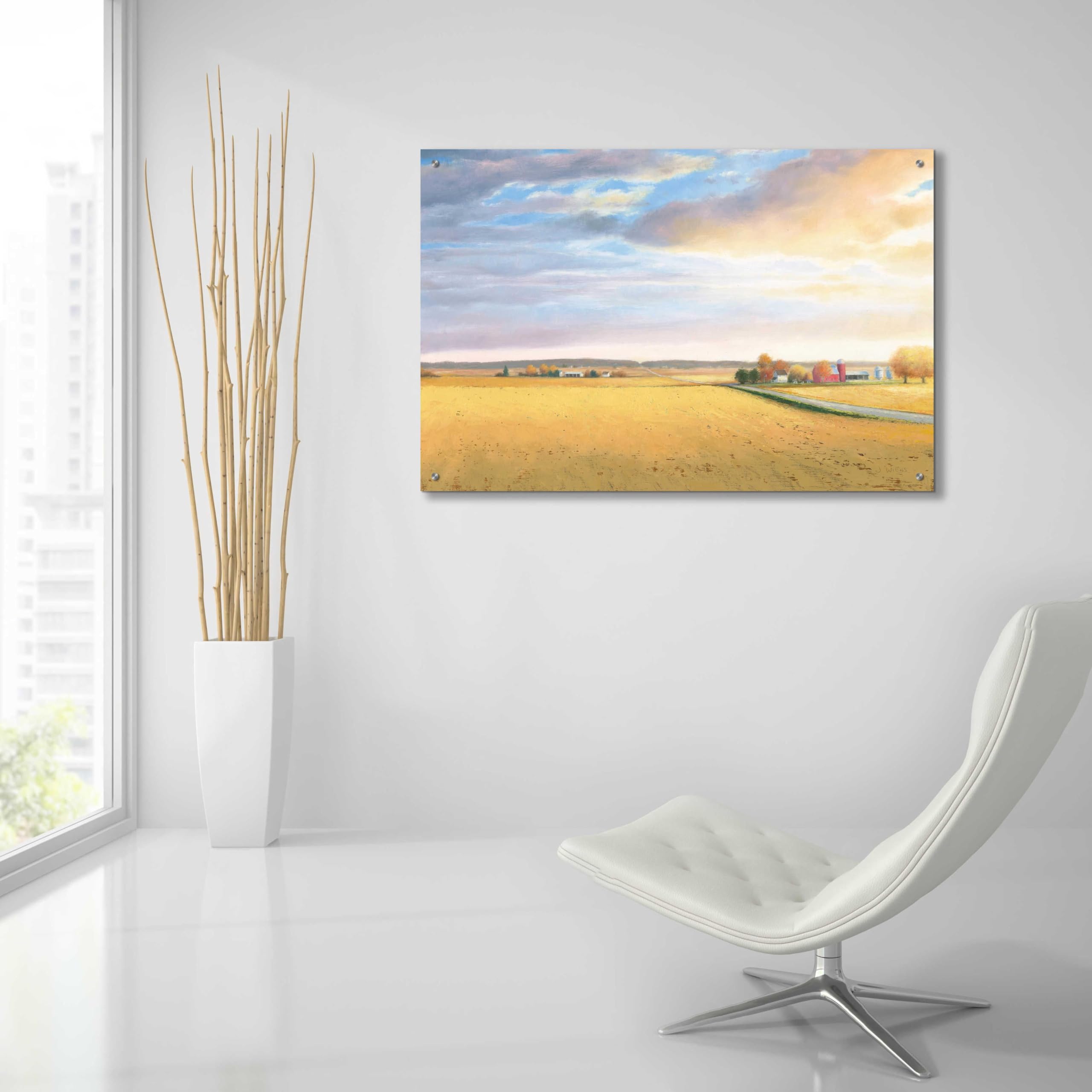 Epic 'Heartland Landscape' Acrylic Glass Wall Art by James Wiens - 36x24 Inches Modern Farmhouse Painting for Living Room, Bedroom & Office Decor