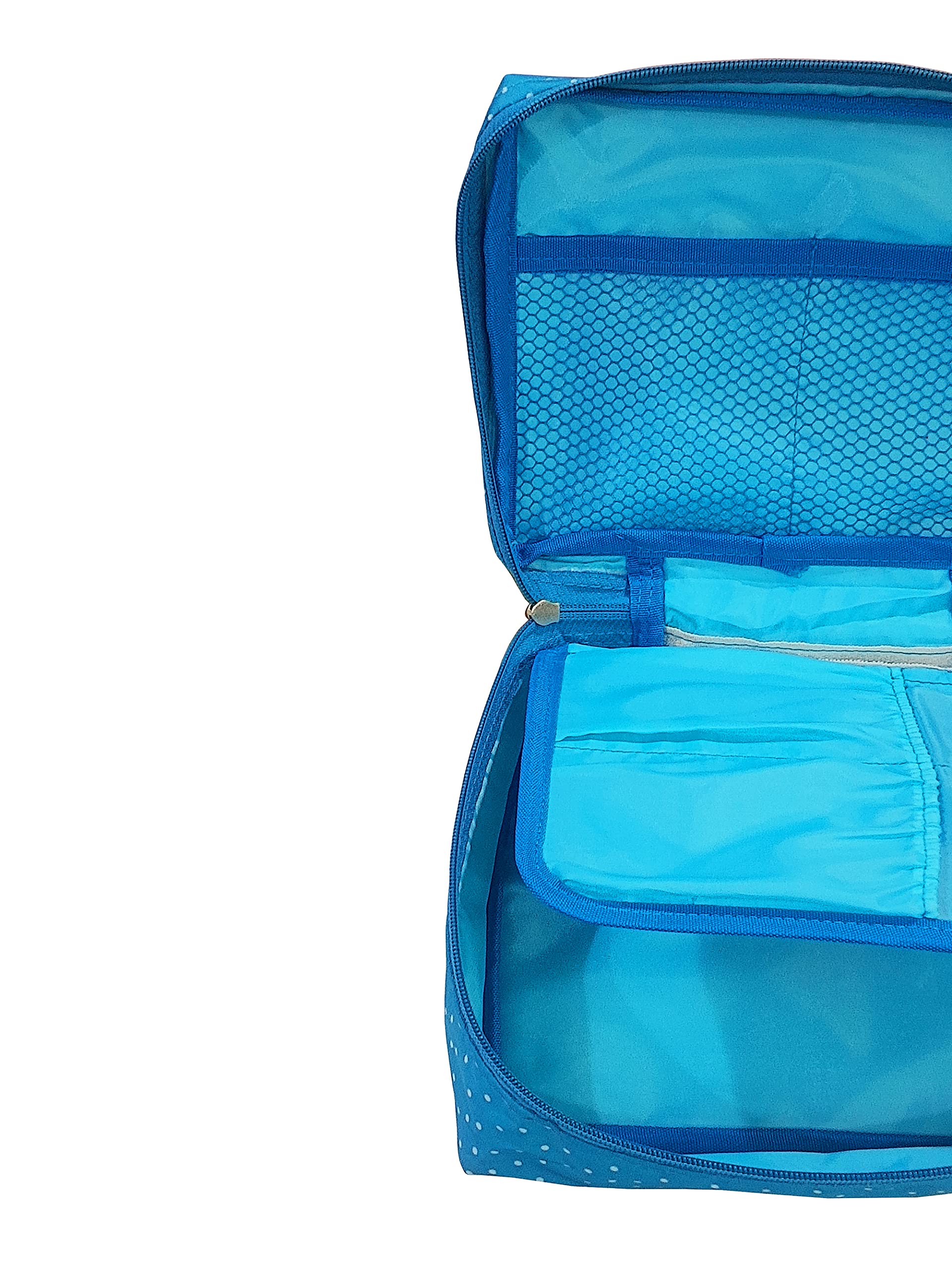 Makeup Storage Box & Jewelry Organizer for Women - Cosmetic Vanity Case, Travel Toiletry Bag, Necklace Pouch (Sky Blue) | Perfect for Home, Travel & Wardrobe Organization