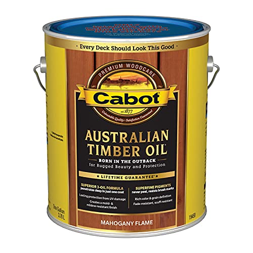 Premium Cabot Transparent Mahogany Flame Oil-Based Wood Stain | Natural Oil/Waterborne Hybrid Formula | Australian Timber Protection | Case of 4 (14-Pack Each) | Ideal for Decks, Fences & Outdoor Furniture