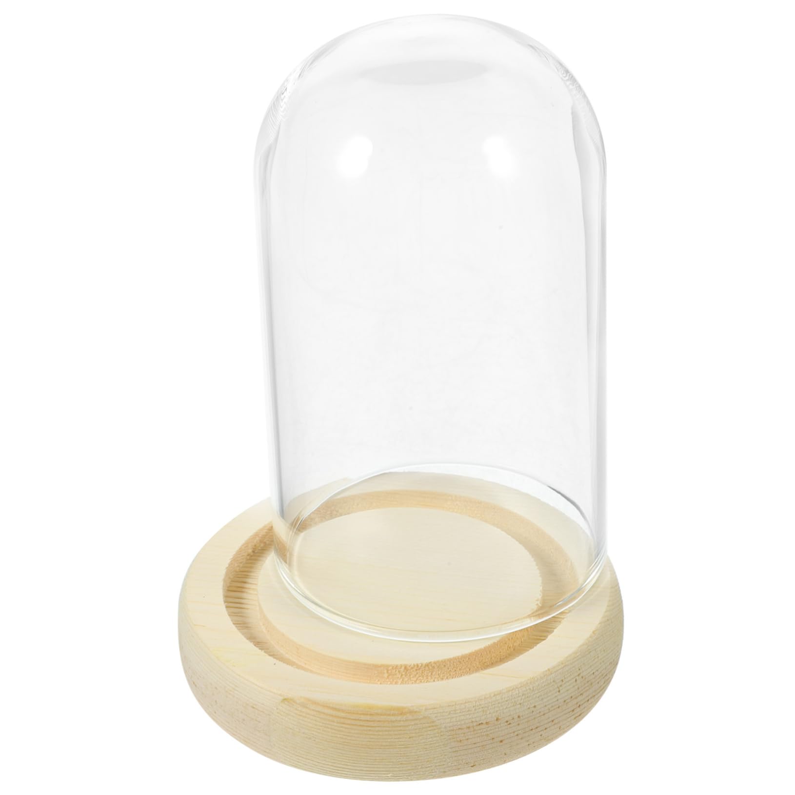 1pc Wood Base Glass Cake Dome with Cover - Elegant Cake Stand for Dessert Display, Wedding, Party, and Home Decor