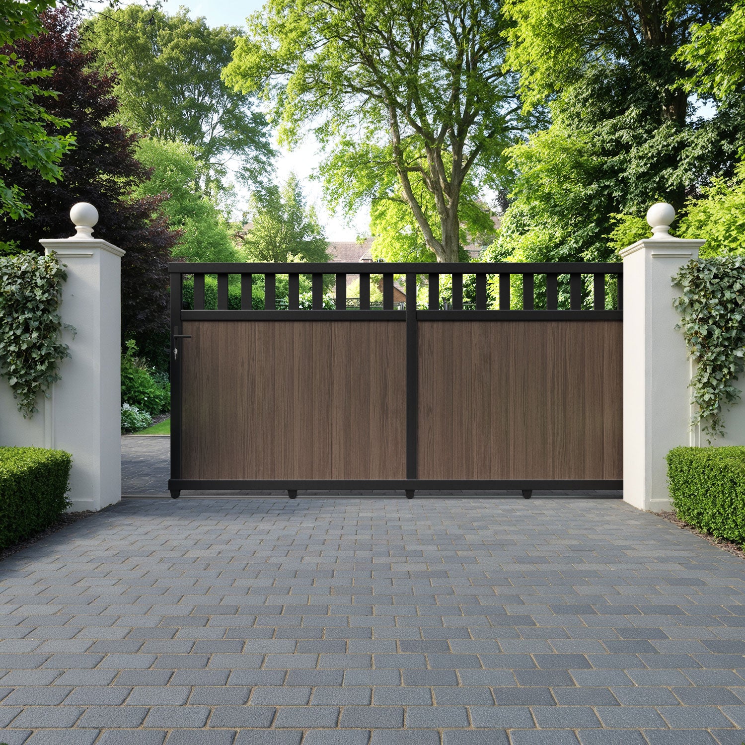 Chatsworth Aluminum Sliding Straight Top Driveway Gate - Durable & Secure Entrance Solution for Homes, Farms, and Commercial Properties
