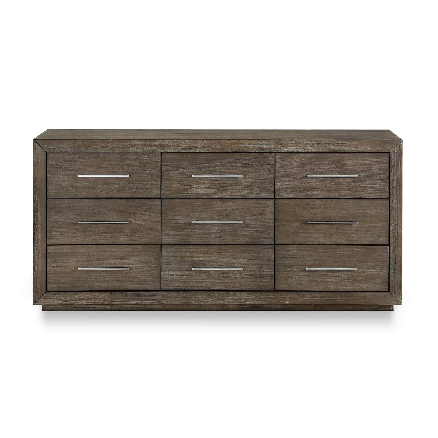 Modus Furniture 9-Drawer Solid Wood Dresser - Dark Pine Finish, Sturdy Bedroom Storage Organizer for Clothes, Linens & Accessories | Perfect for Master Bedroom, Guest Room & Dormitory