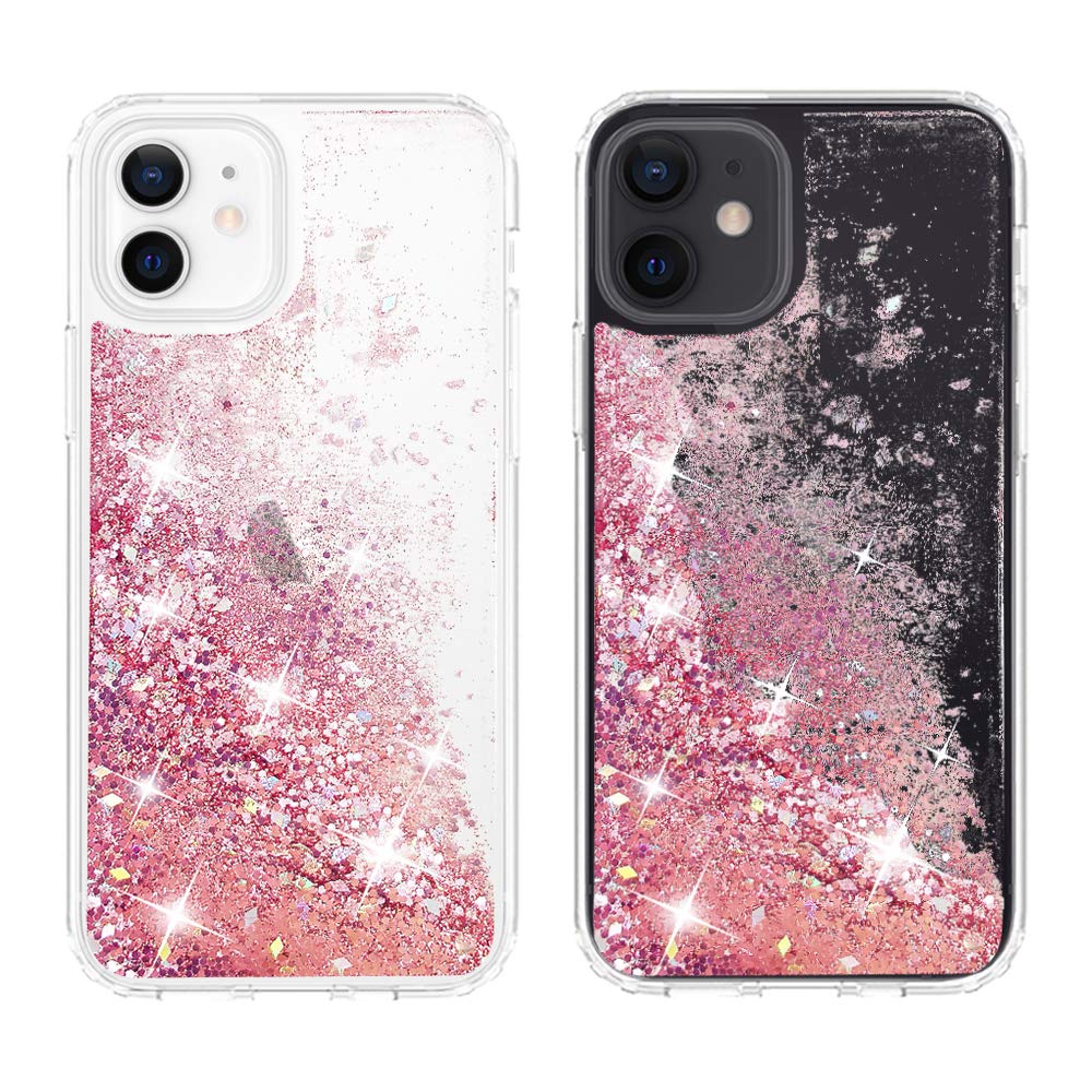 uCOLOR Rose Pink Glitter Case for iPhone 12 Mini 5.4