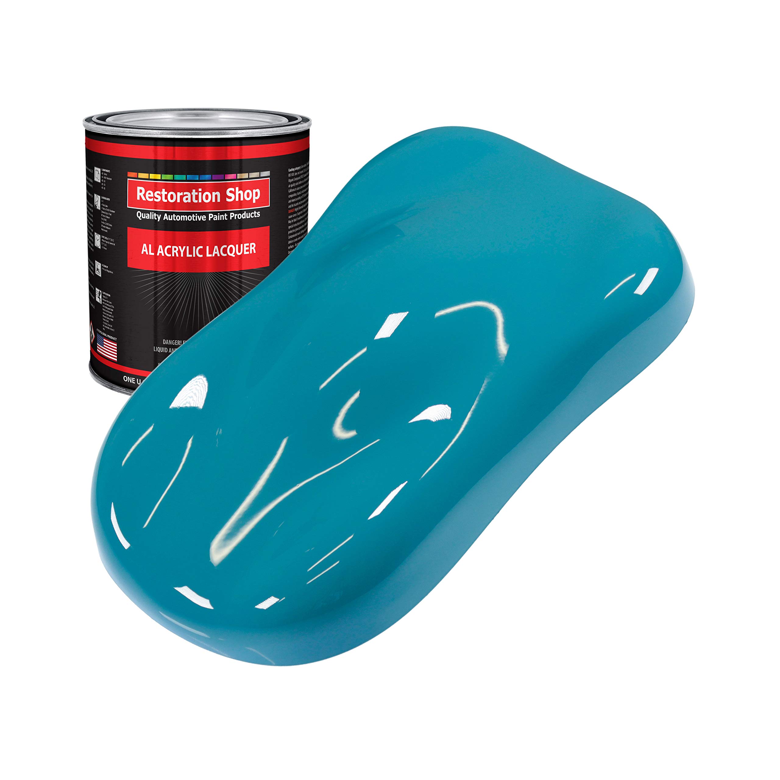 Restoration Shop - Petty Blue Acrylic Lacquer Auto Paint (1 Quart) - Professional Gloss Finish for Cars, Trucks, Guitars & Furniture - Perfect for Automotive Restoration, Custom Paint Jobs & DIY Refinishing Projects