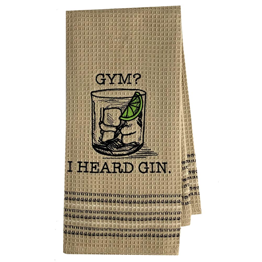 Funny Cotton Waffle Weave Kitchen Towel - Mona B Absorbent Dish Towel for Gym, Gin & Bar - Perfect for Drying Dishes, Cleaning Spills & Home Decor