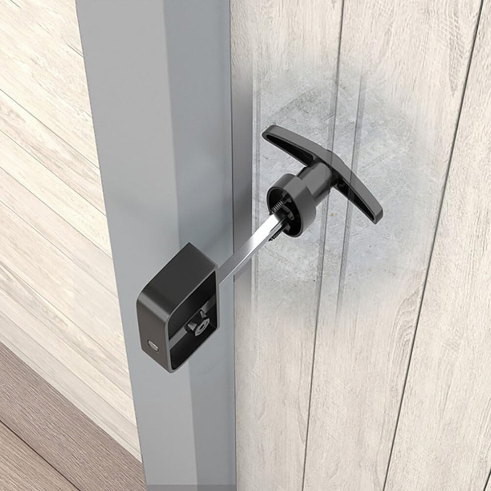 Heavy Duty Shed Door T-Handle Lock Kit with Keys, Screws & Wrench - Secure Barn Door, Playhouse, Chicken Coop & Outdoor Storage Buildings (Weatherproof Metal Construction)