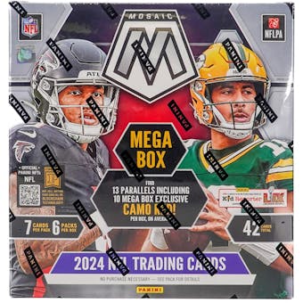 2024 Panini Mosaic Football Trading Cards Mega Pack - 50 Premium Collectible Cards for NFL Fans, Fantasy Sports & Investment Collection (Perfect for Gifts, Trading & Display)